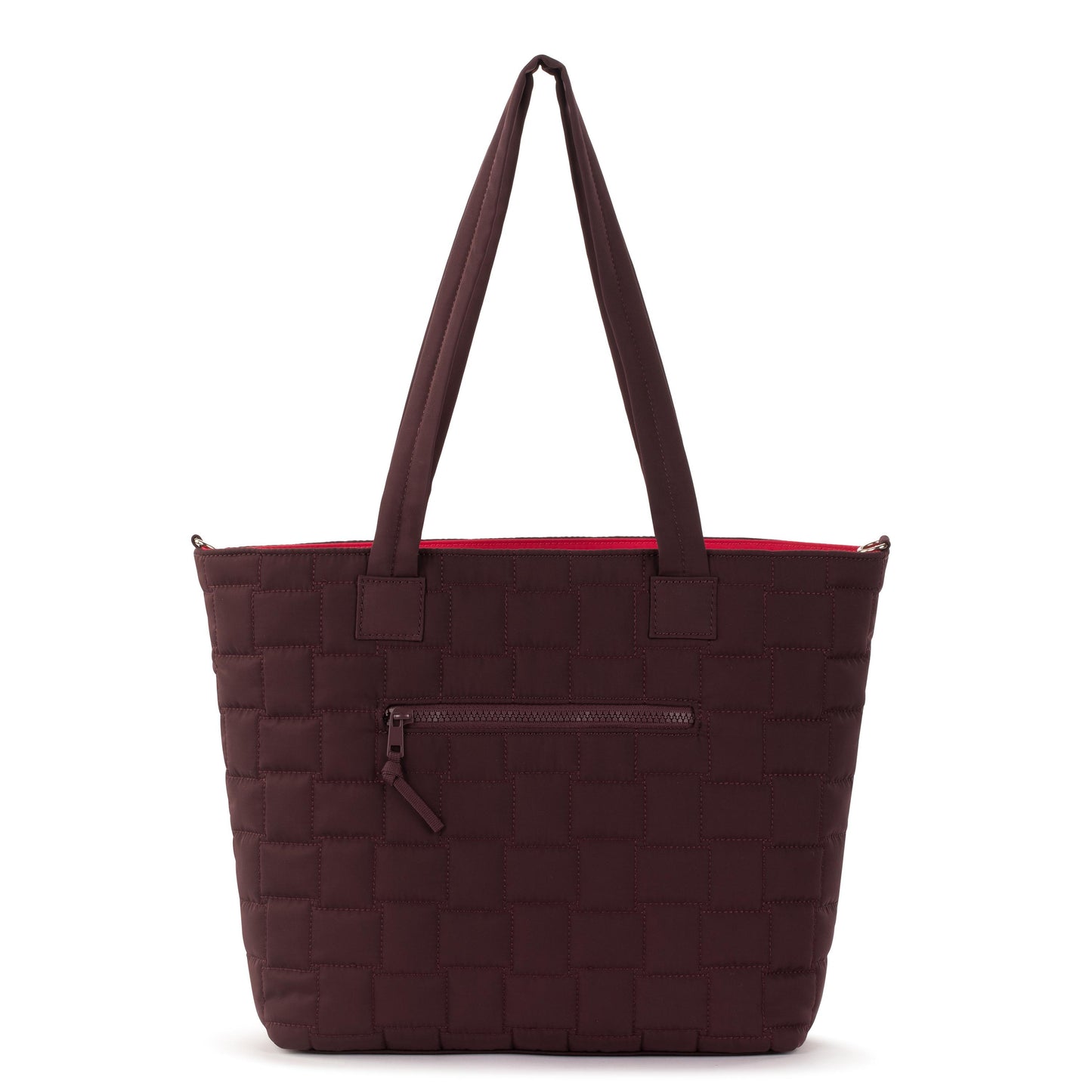 Sakroots Willow Shoulder Tote EcoTwill - Black Cherry Woven Quilted