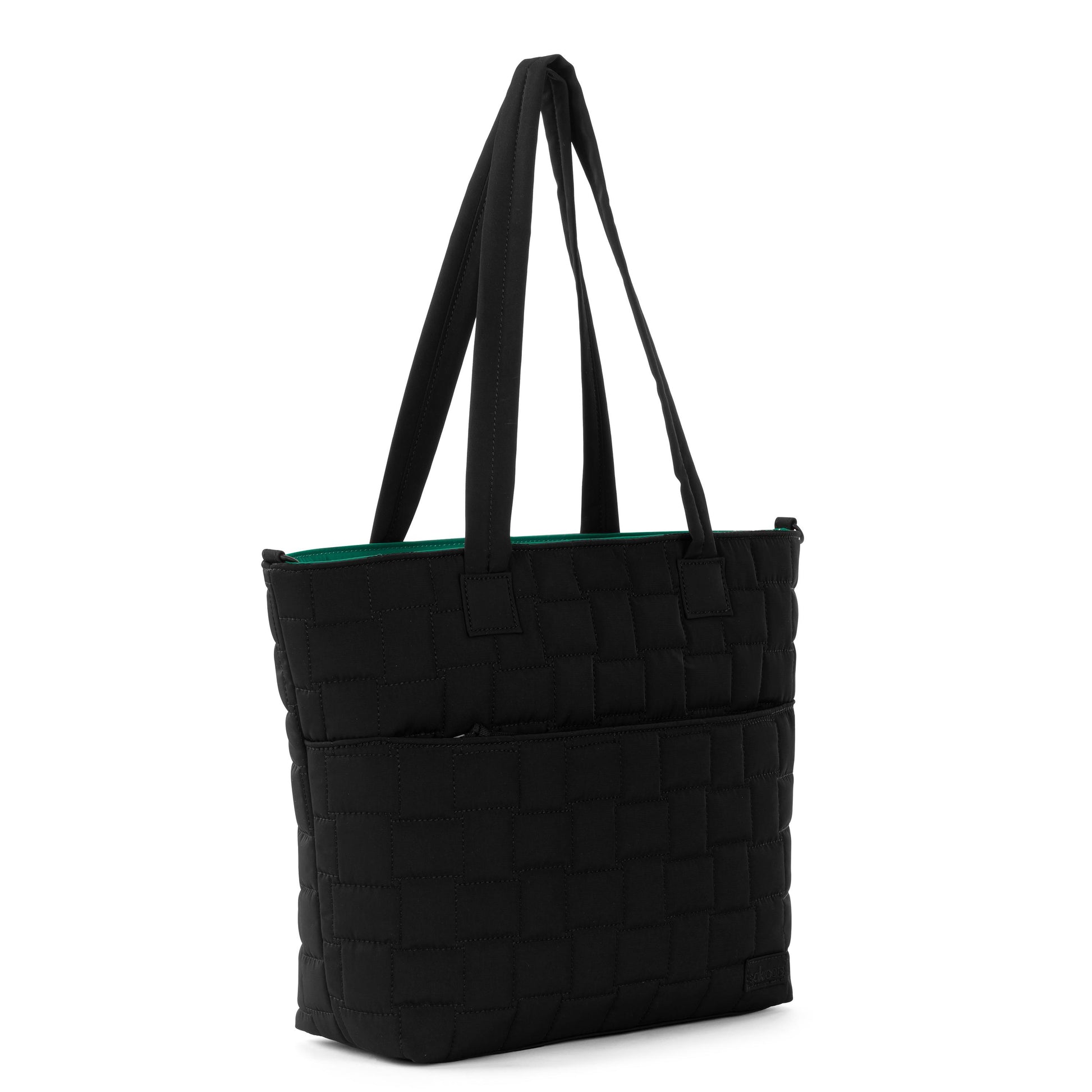 Sakroots Willow Shoulder Tote EcoTwill - Black Woven Quilted
