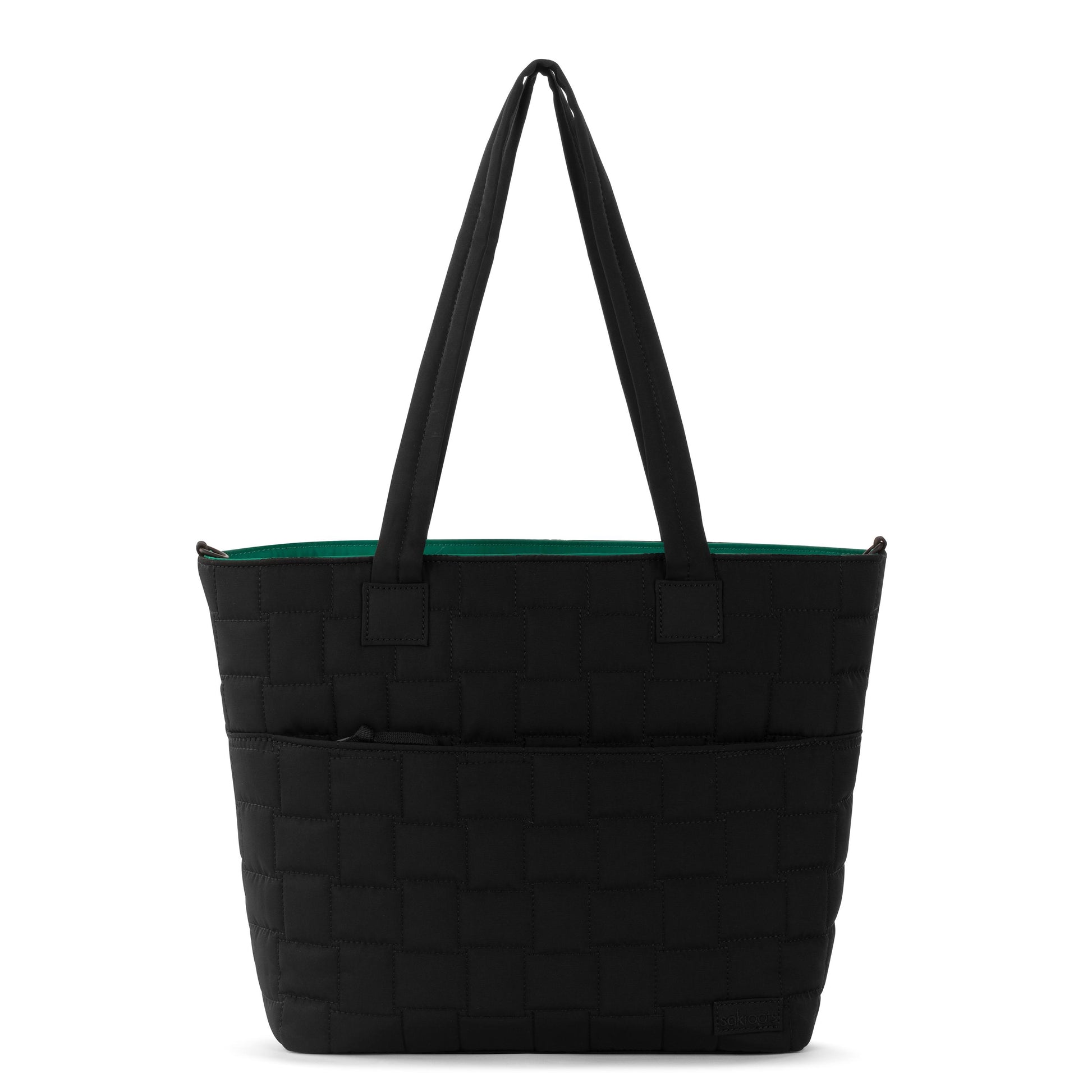 Sakroots Willow Shoulder Tote EcoTwill - Black Woven Quilted