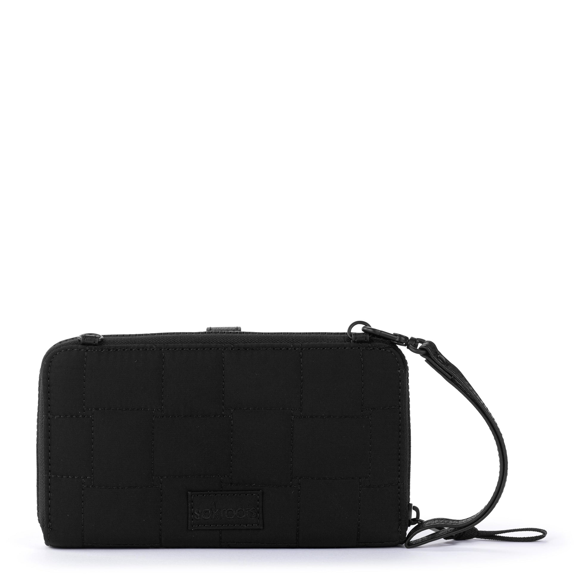 Sakroots Large Smartphone Crossbody EcoTwill - Black Woven Quilted