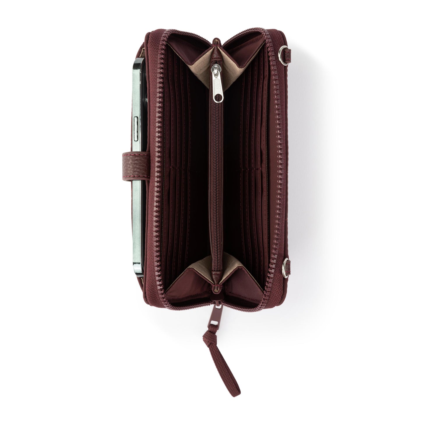 Sakroots Large Smartphone Crossbody EcoTwill - Black Cherry Woven Quilted