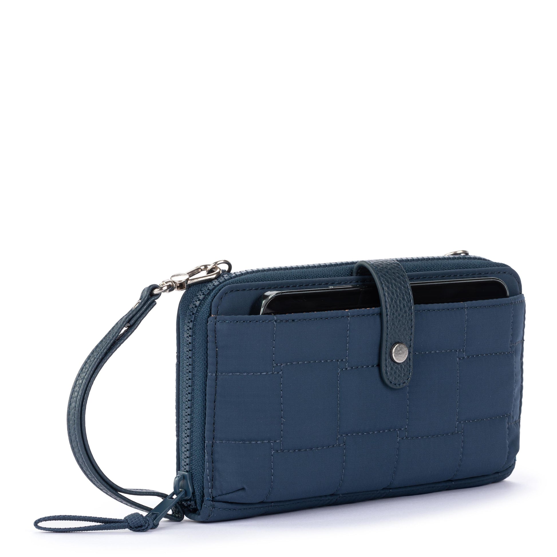 Sakroots Large Smartphone Crossbody EcoTwill - Indigo Woven Quilted