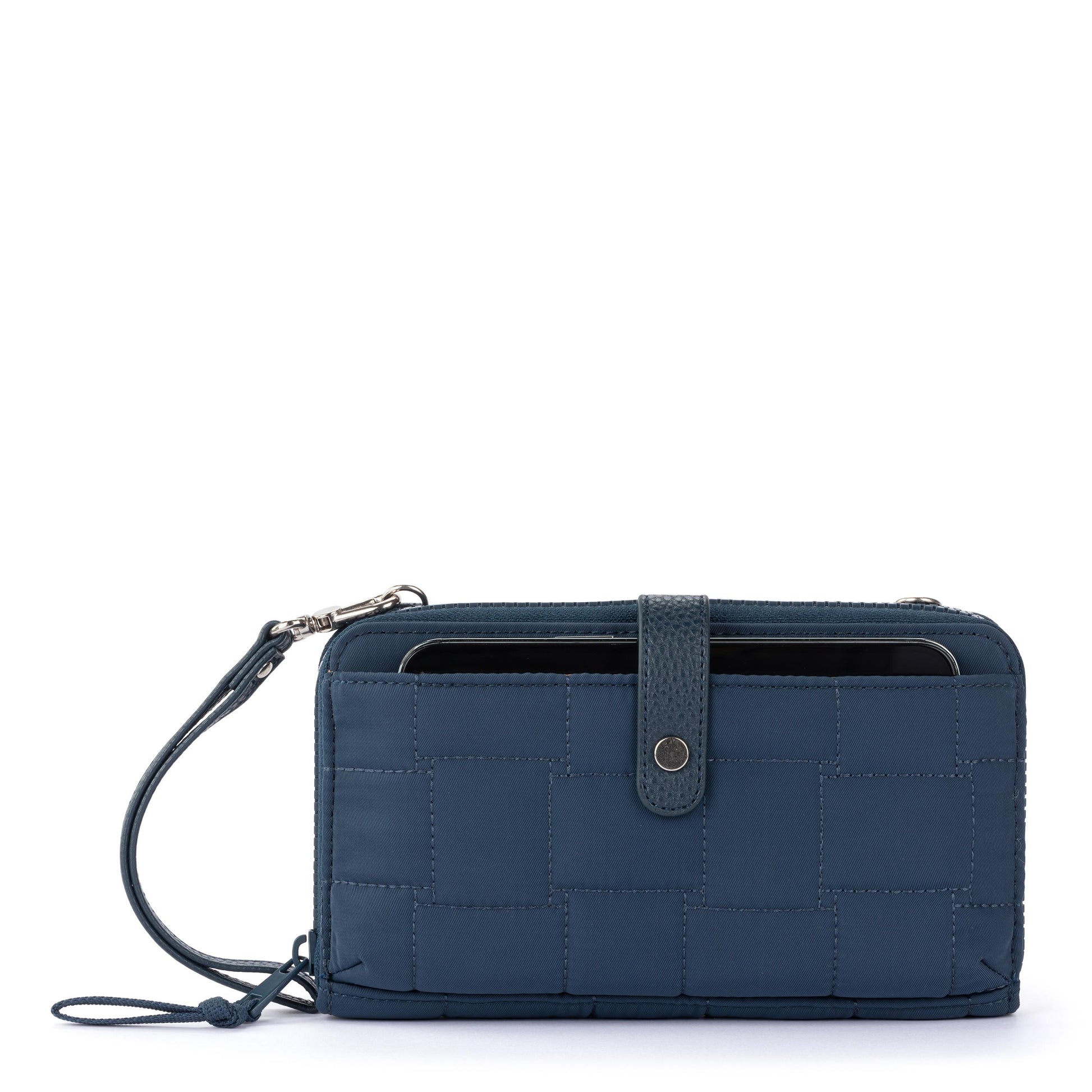 Sakroots Large Smartphone Crossbody EcoTwill - Indigo Woven Quilted