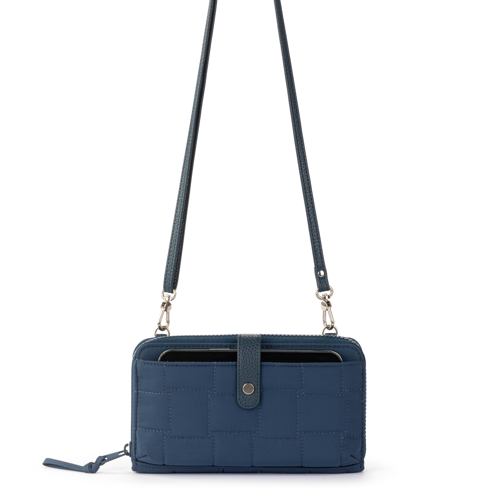 Sakroots Large Smartphone Crossbody EcoTwill - Indigo Woven Quilted
