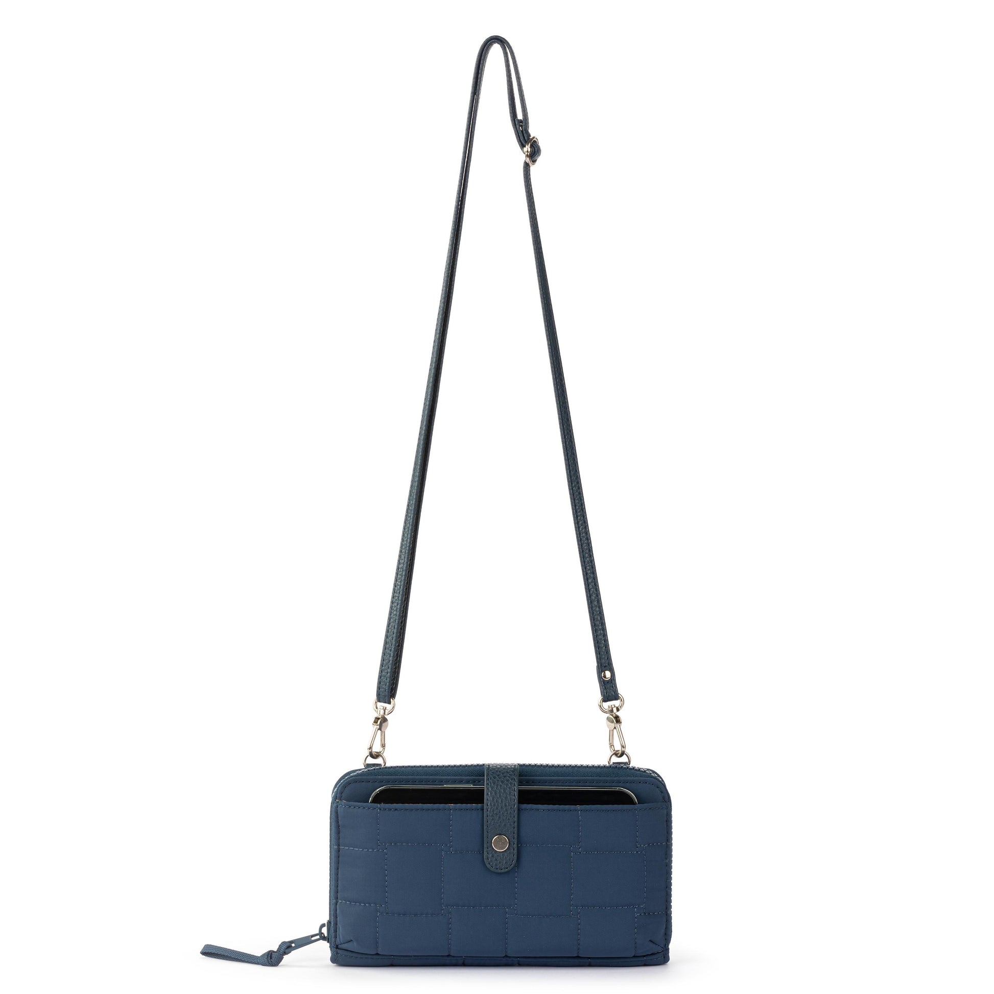 Sakroots Large Smartphone Crossbody EcoTwill - Indigo Woven Quilted