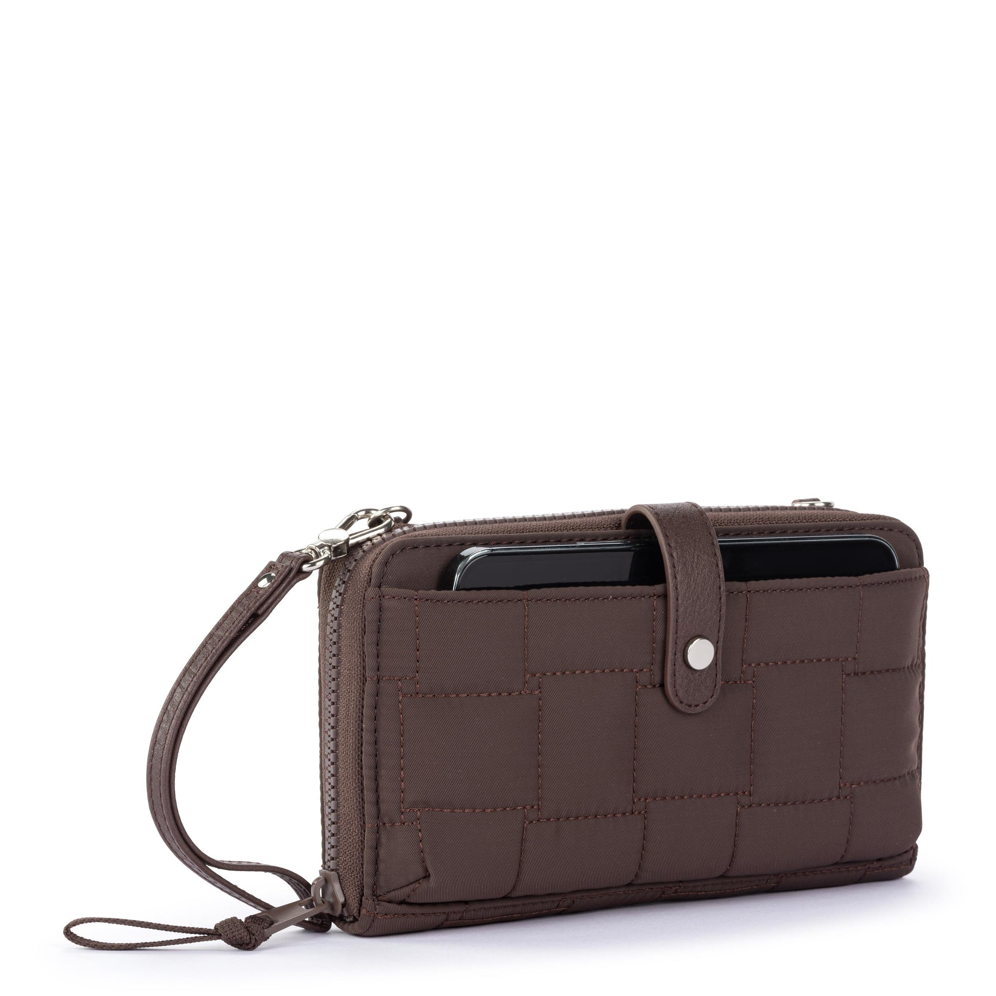Sakroots Large Smartphone Crossbody EcoTwill - Mahogany Woven Quilted