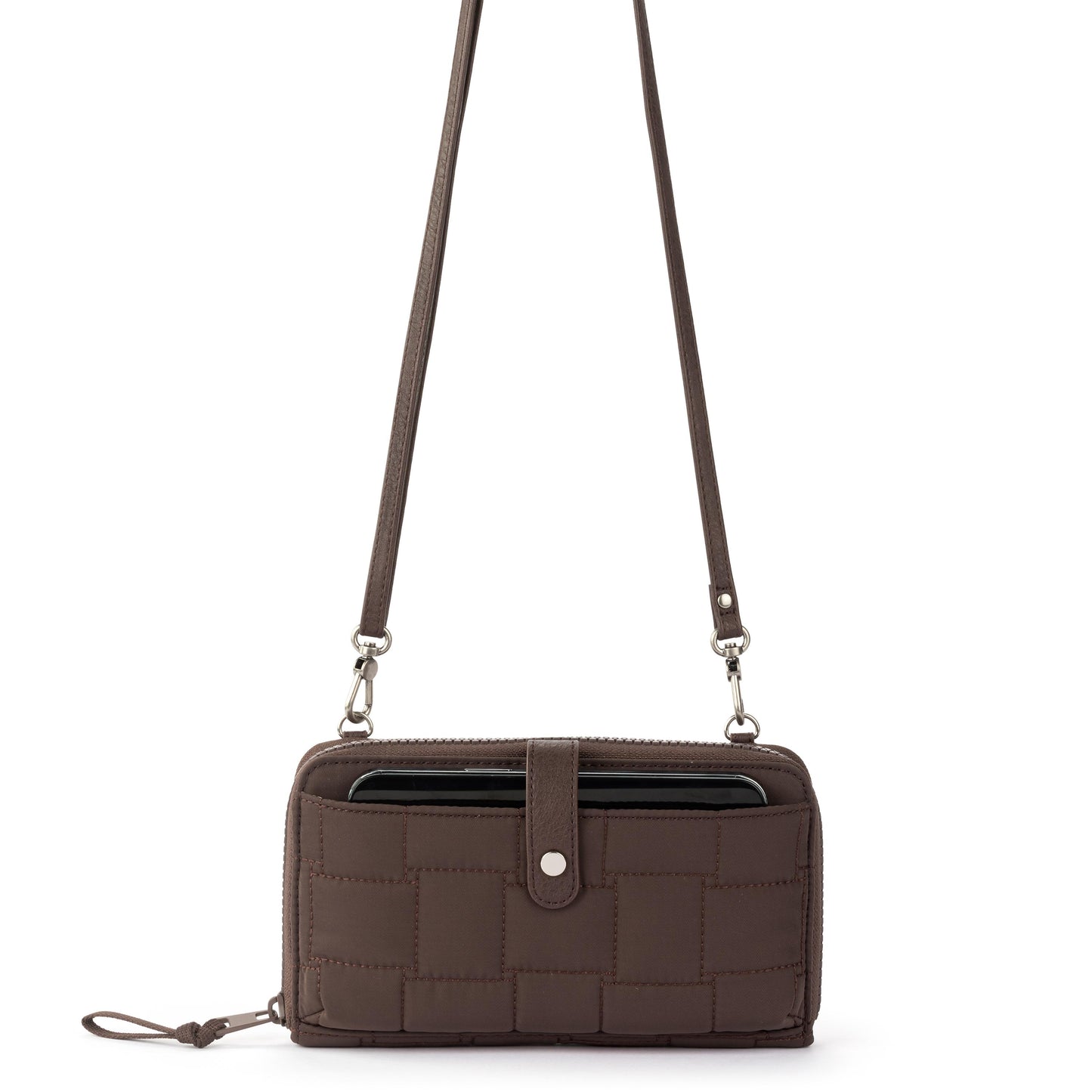 Sakroots Large Smartphone Crossbody EcoTwill - Mahogany Woven Quilted