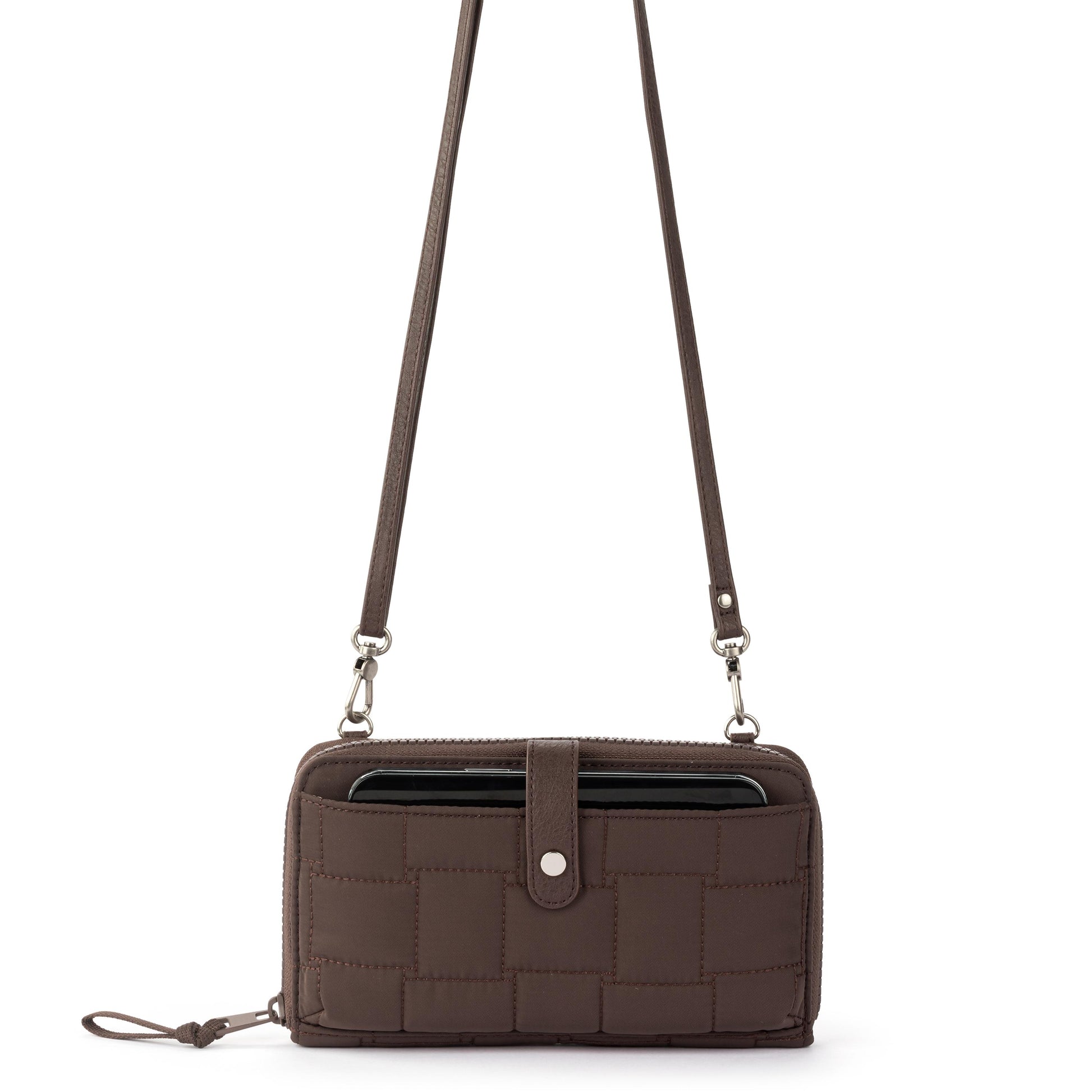 Sakroots Large Smartphone Crossbody EcoTwill - Mahogany Woven Quilted