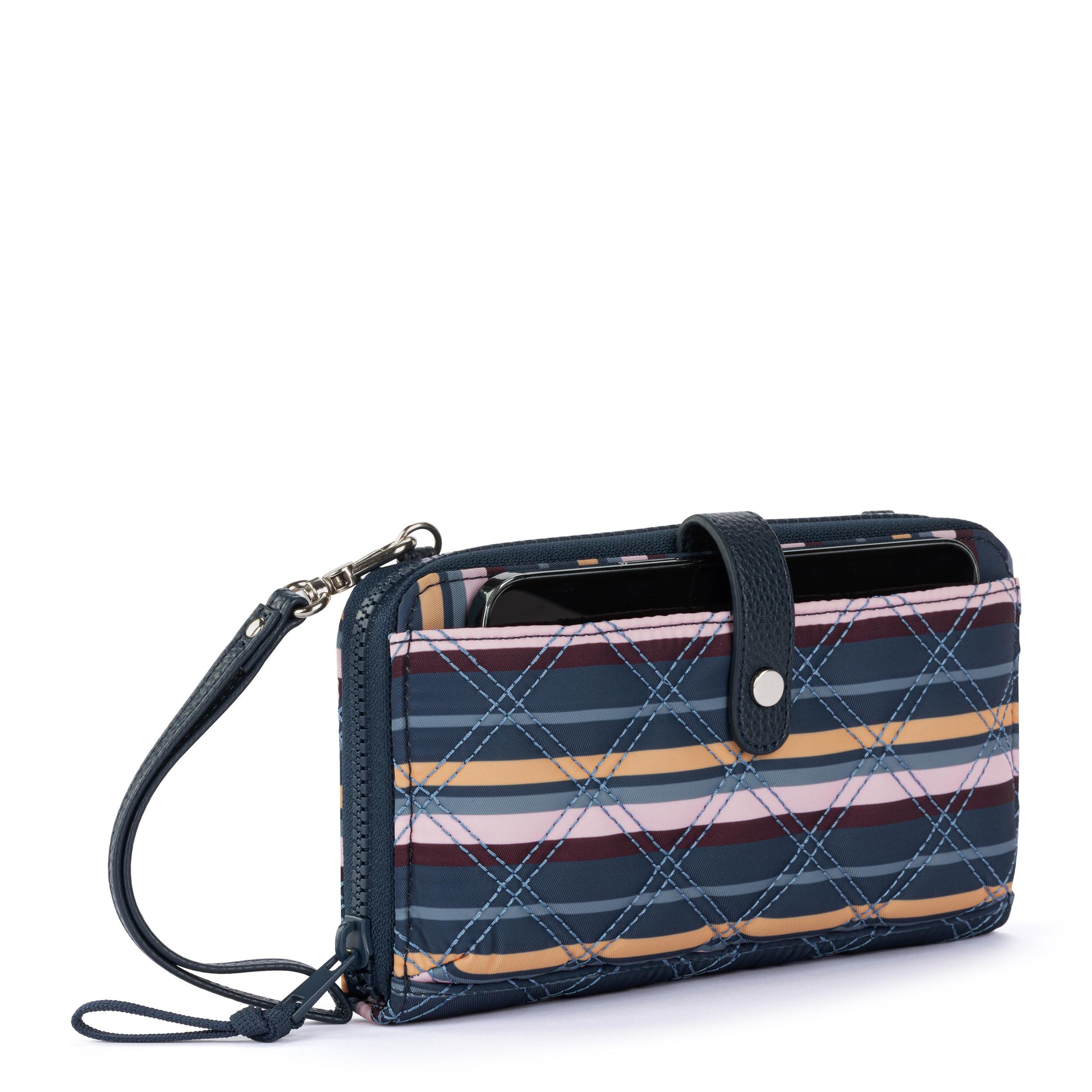 Sakroots Large Smartphone Crossbody EcoTwill - Vibrant Multi Diamond Quilted