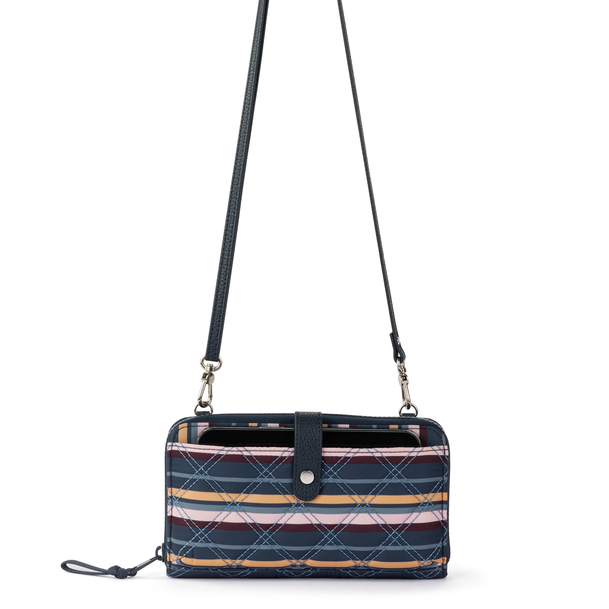 Sakroots Large Smartphone Crossbody EcoTwill - Vibrant Multi Diamond Quilted