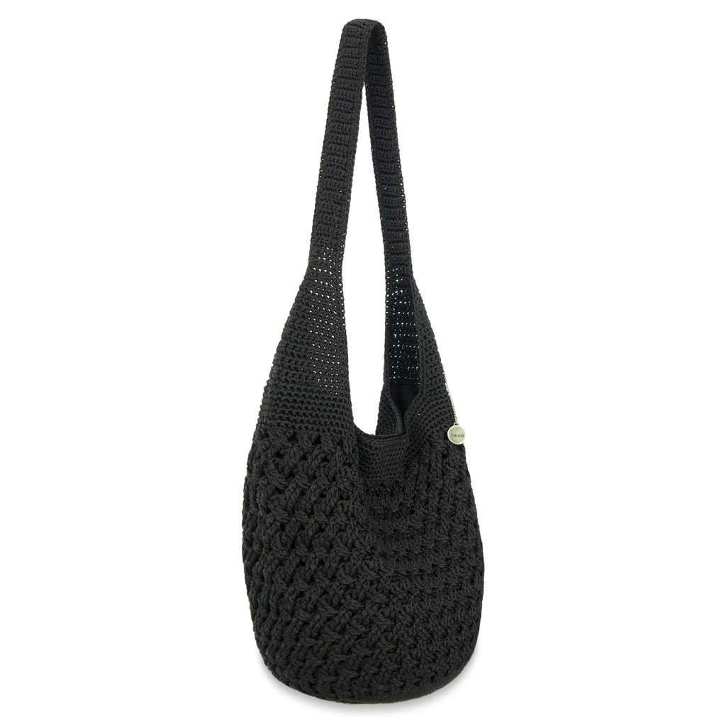 The Sak 120 Hobo - Hand Crochet - Black Cozy Weave