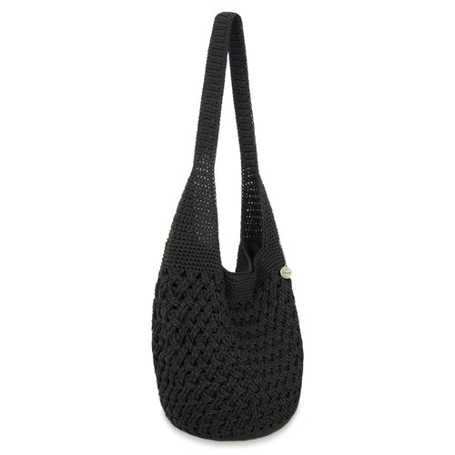 The Sak 120 Hobo - Hand Crochet - Black Cozy Weave
