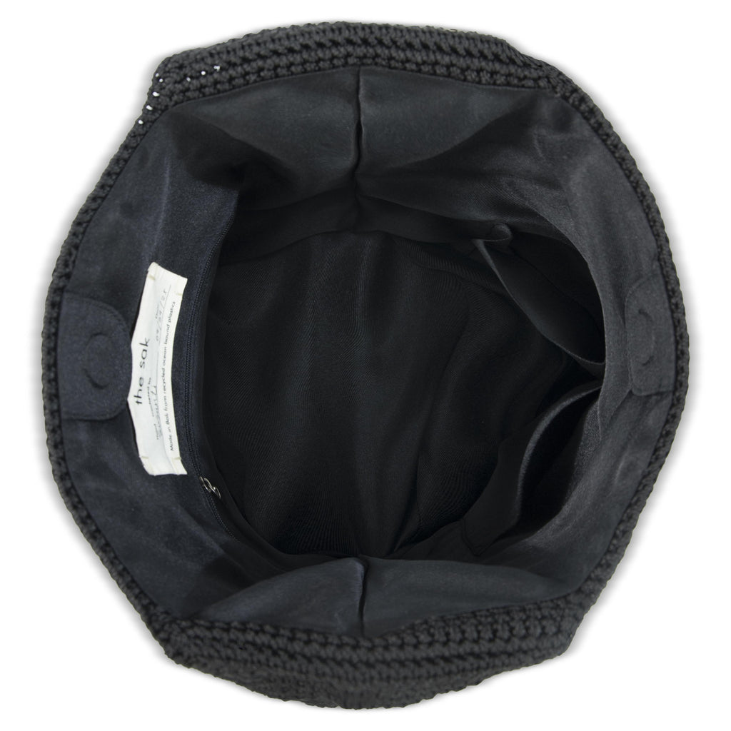 The Sak 120 Hobo - Hand Crochet - Black Cozy Weave