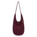 The Sak 120 Hobo - Hand Crochet - Black Cherry Cozy Weave