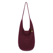 120 Hobo - Hand Crochet - Black Cherry Cozy Weave