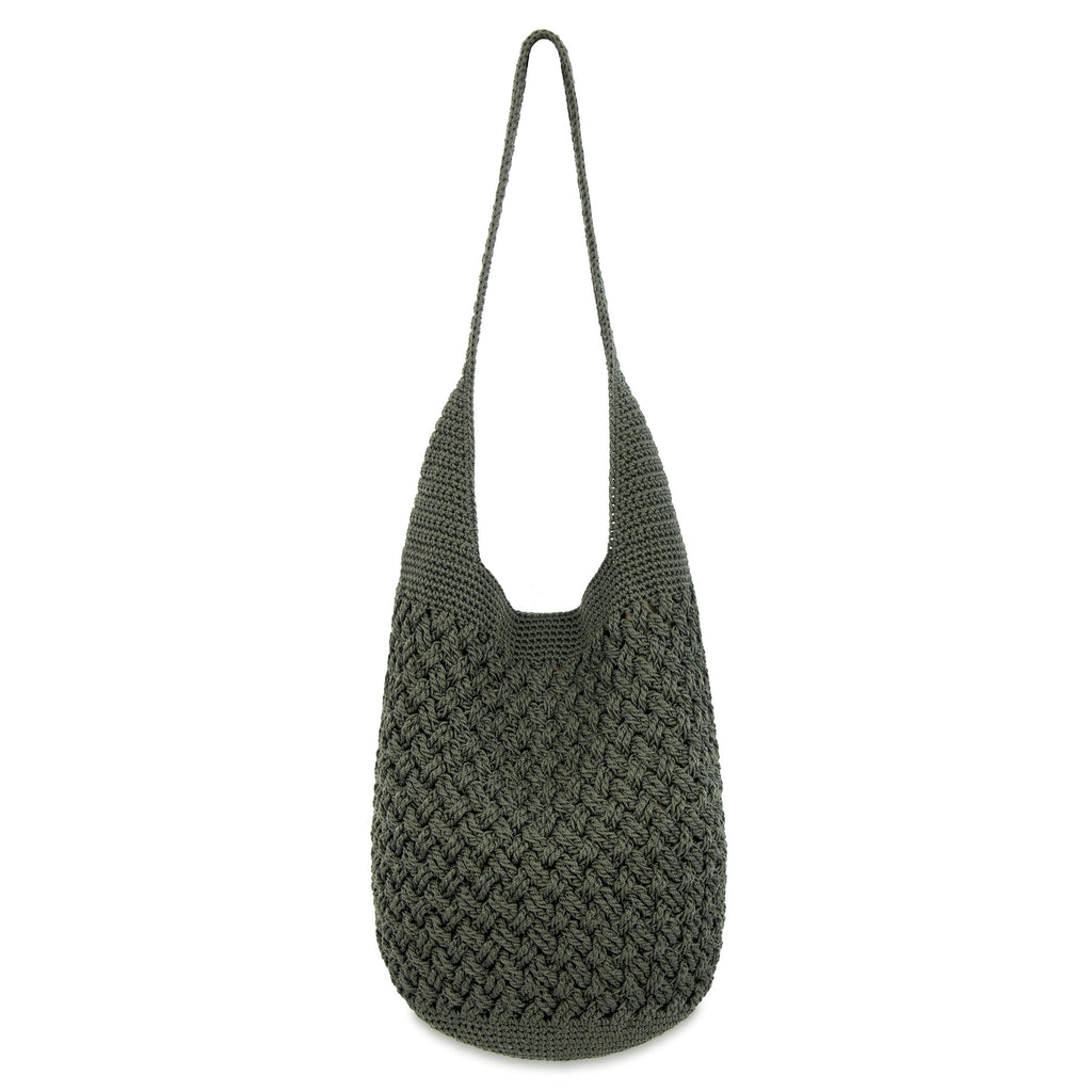 The Sak 120 Hobo - Hand Crochet - Moss Cozy Weave
