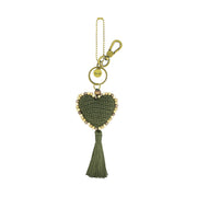 Yarnicharmz Dangle - Hand Crochet - Moss Tonal Heart