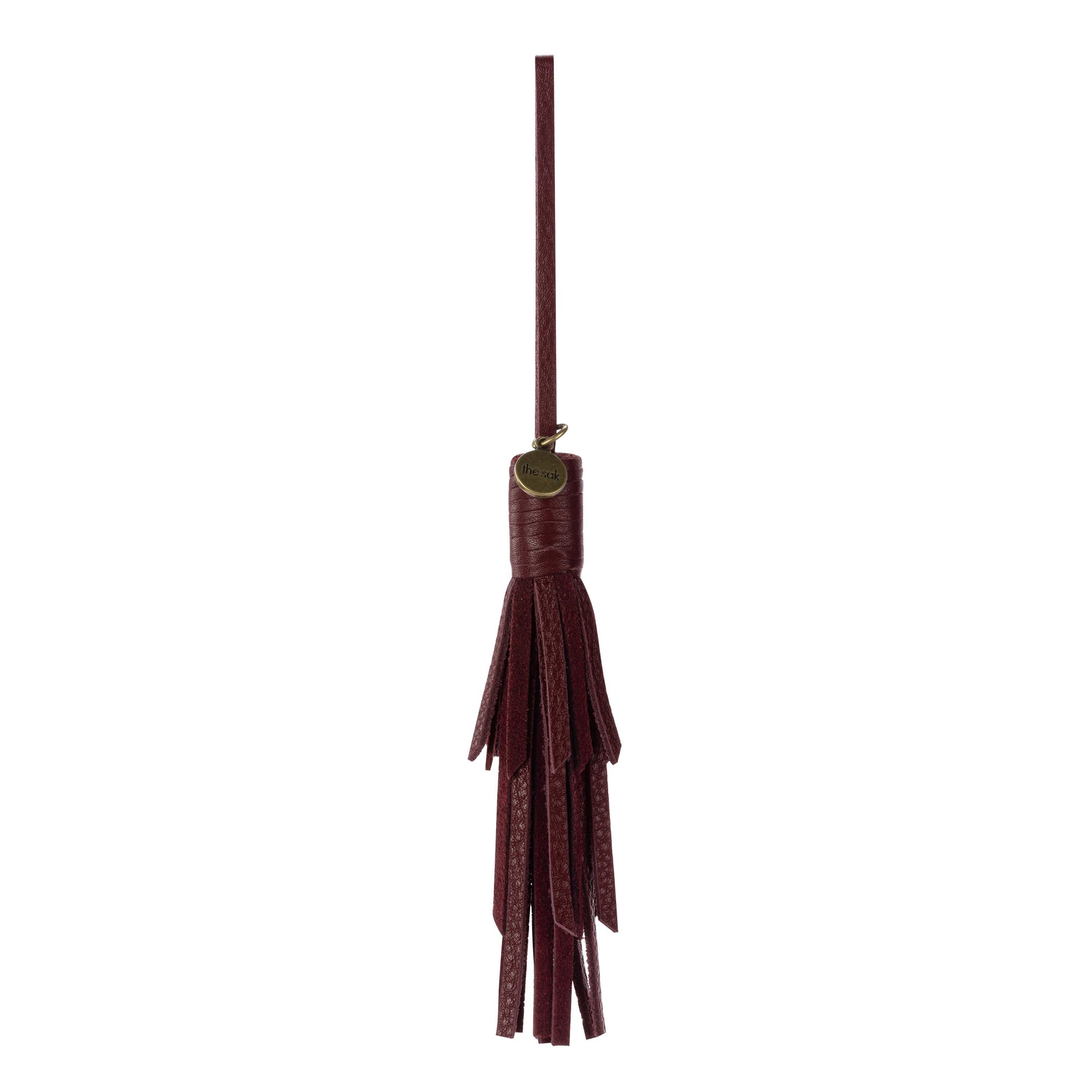 The Sak Cypress Tassel Dangle Leather - Black Cherry