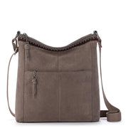 Lucia Crossbody - Leather - Mushroom Suede Blanket Stitch