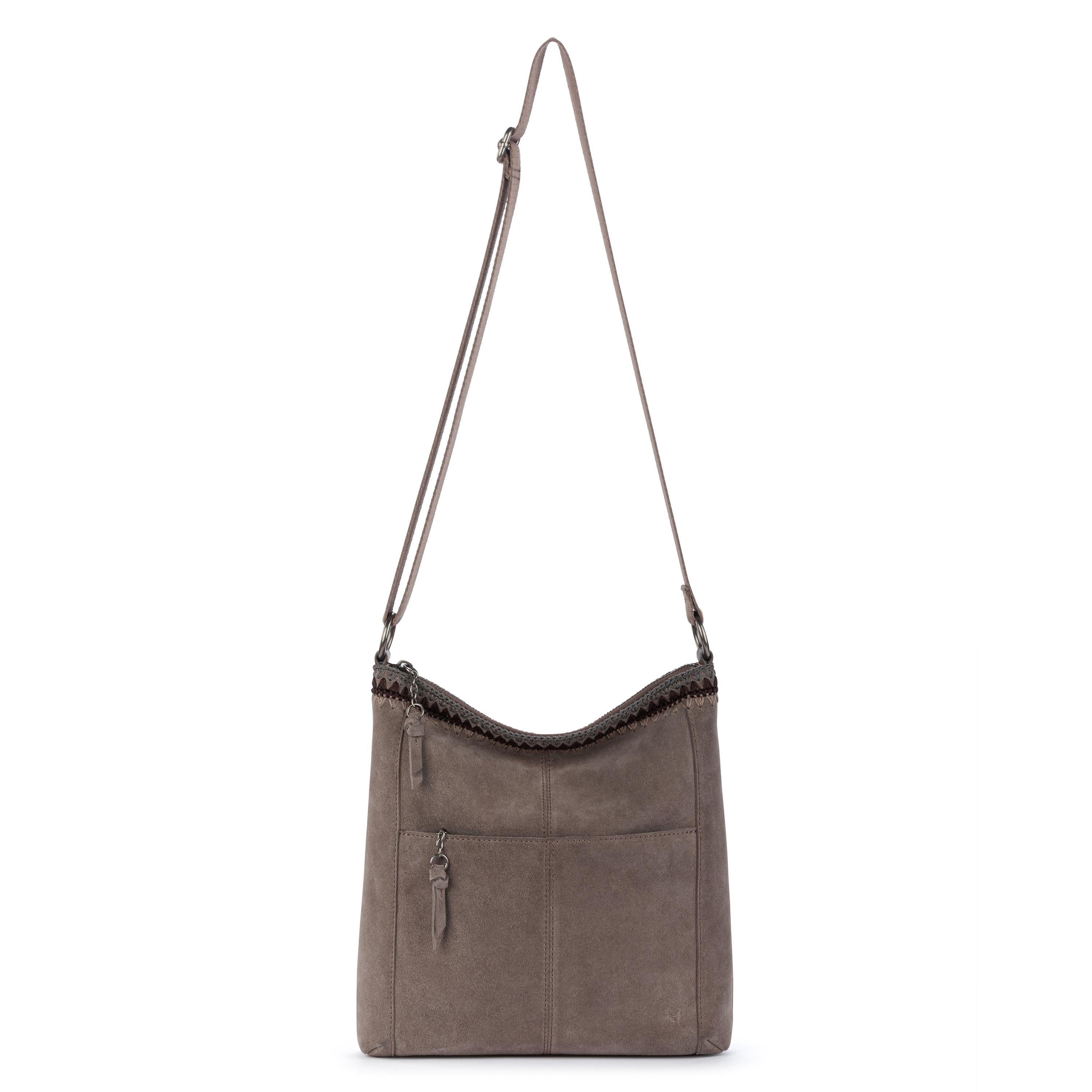 The Sak Lucia Crossbody - Leather - Mushroom Suede Blanket Stitch