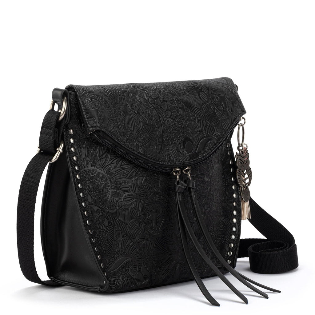 Sakroots Arcadia Flap Crossbody - Vegan Leather - Black