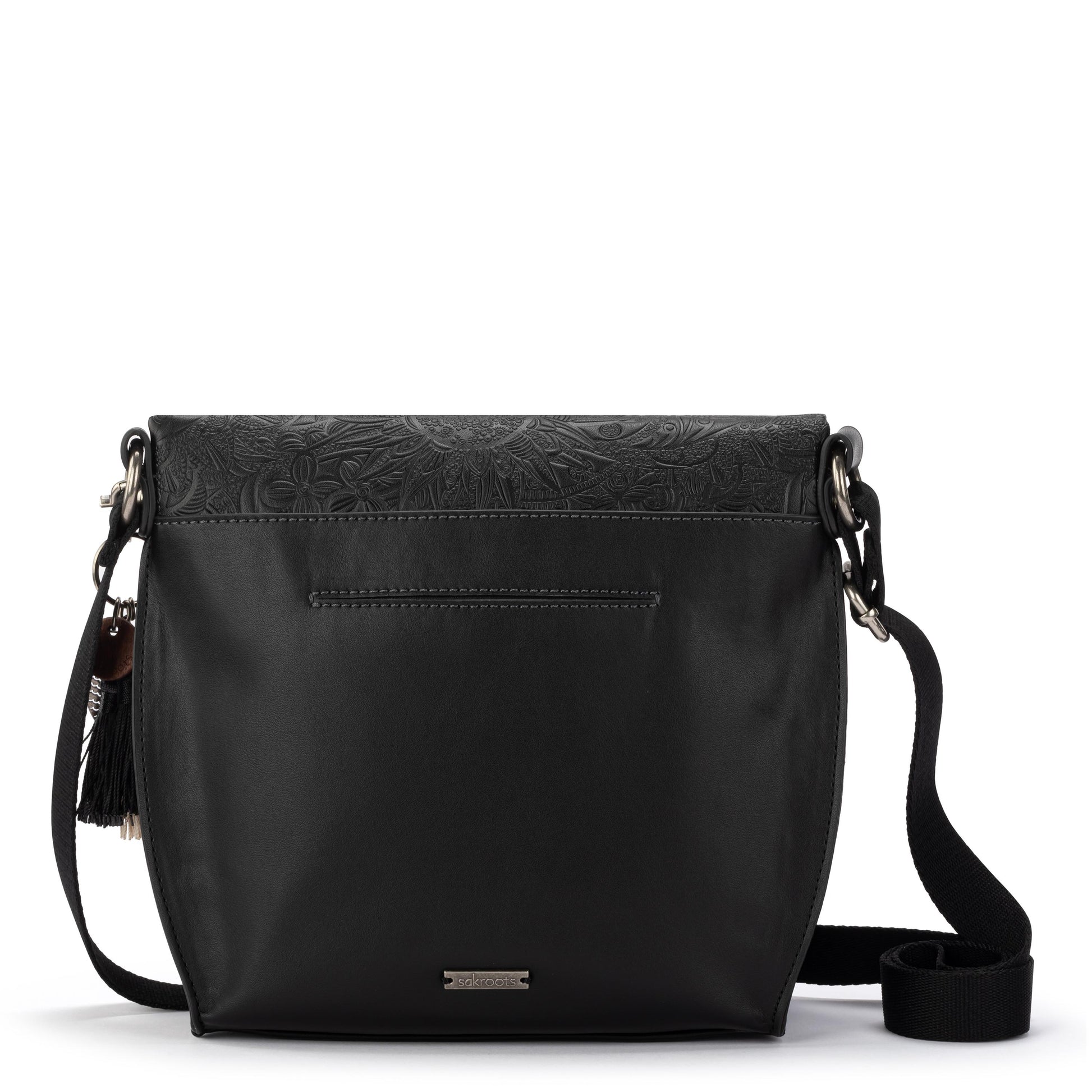 Sakroots Arcadia Recycled Flap Crossbody Vegan Leather - Black