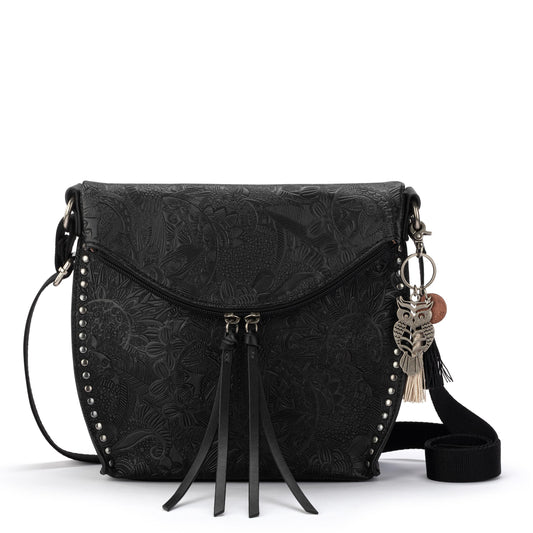Sakroots Arcadia Recycled Flap Crossbody Vegan Leather - Black