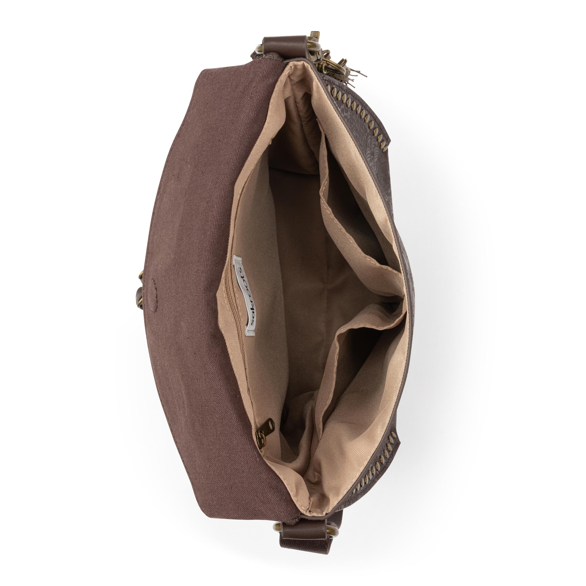 Sakroots Arcadia Recycled Flap Crossbody Vegan Leather - Mahogany