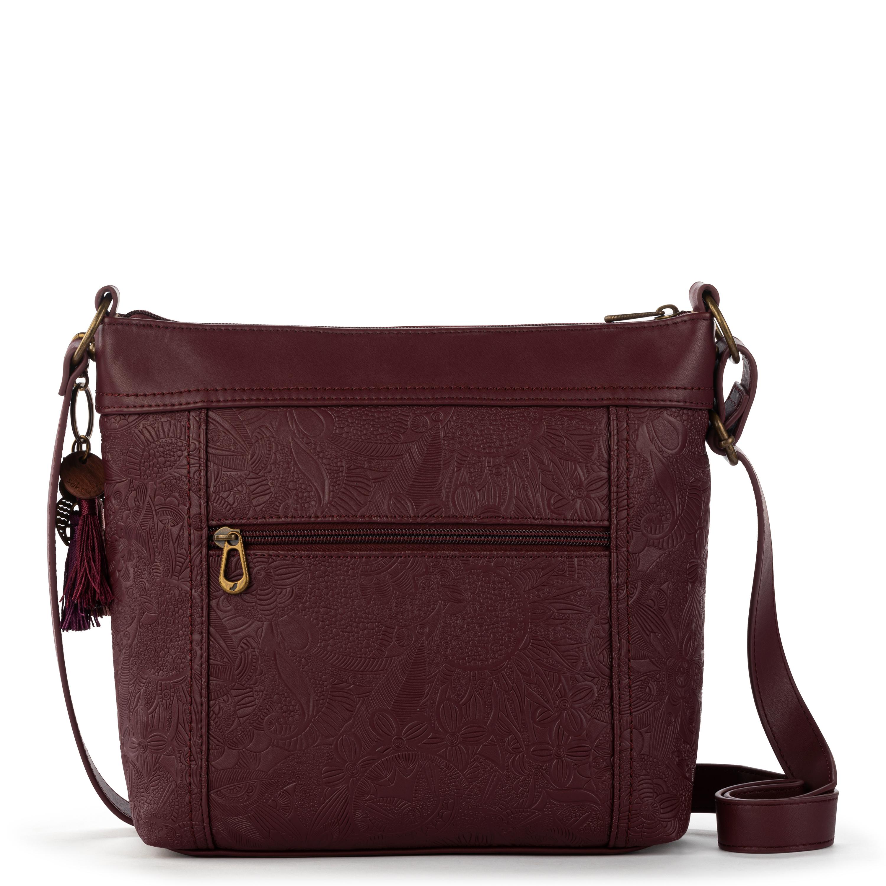 Sakroots Arcadia Crossbody - Vegan Leather - Black Cherry