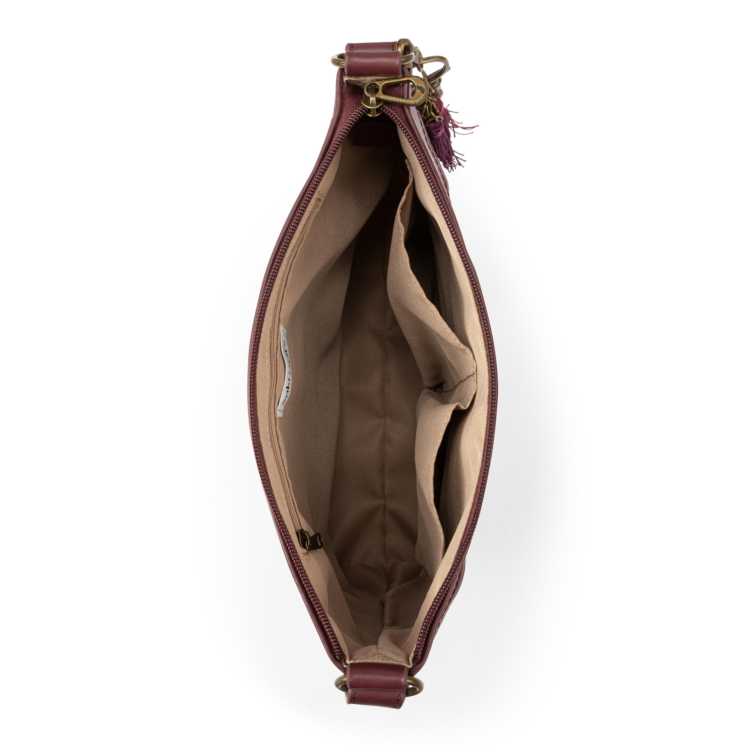 Sakroots Arcadia Crossbody - Vegan Leather - Black Cherry