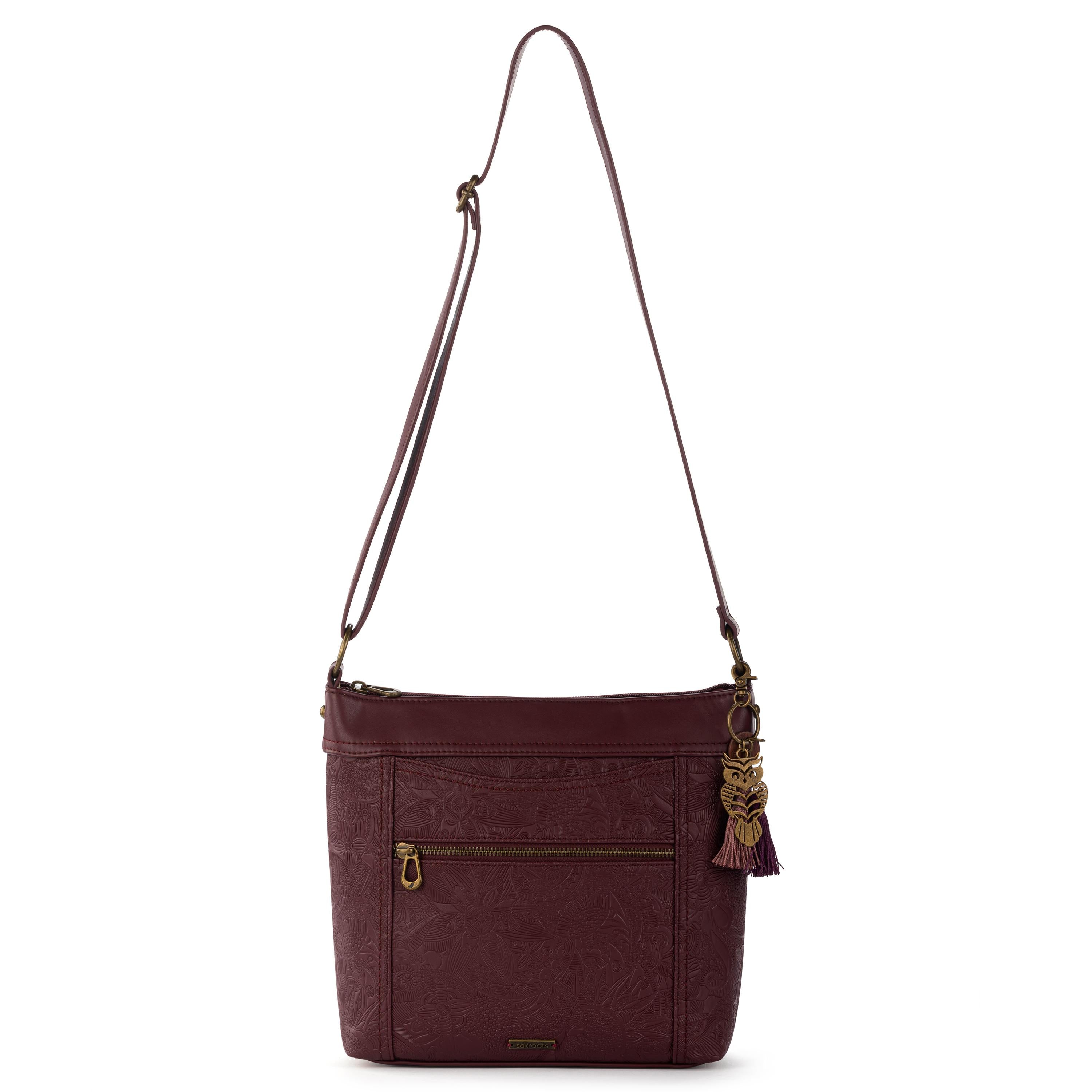 Sakroots Arcadia Crossbody - Vegan Leather - Black Cherry