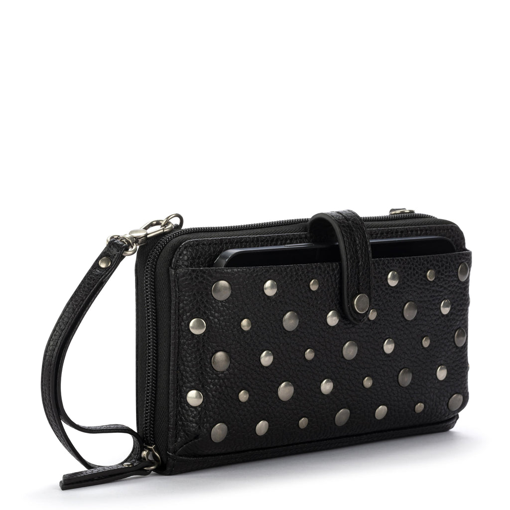 The Sak Iris Smartphone Wallet - Leather - Black Silver Stud