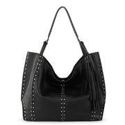 Los Feliz Large Tote - Leather - Black Silver Stud