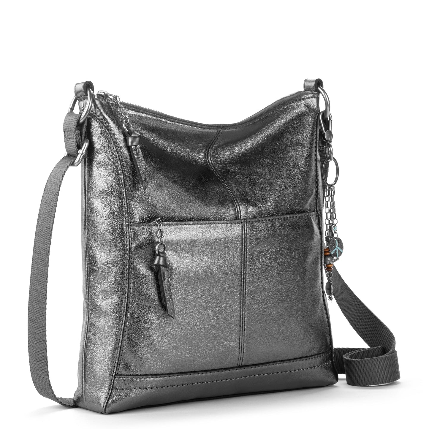 The Sak Lucia Leather Adjustable Crossbody - Leather - Gunmetal