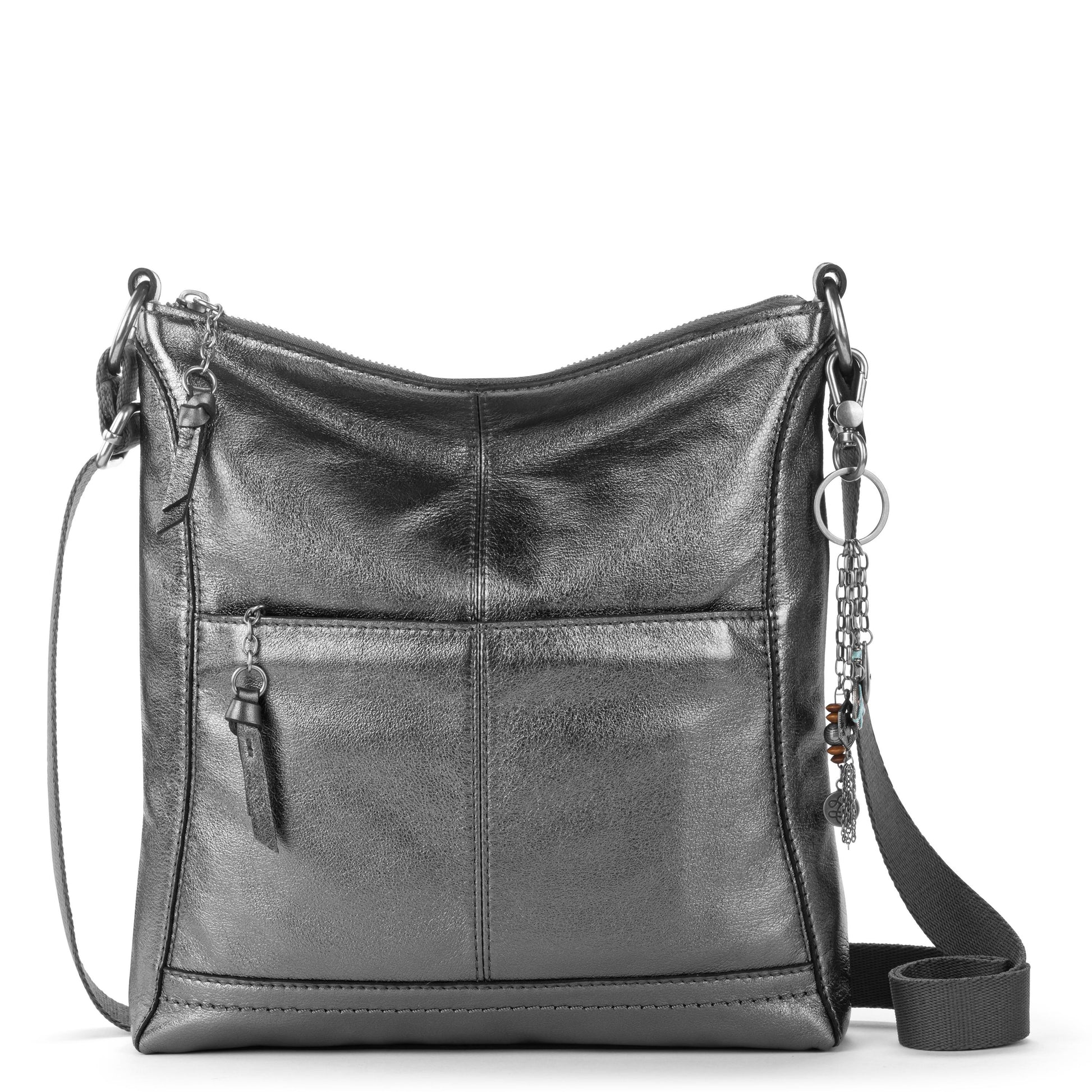 The Sak Lucia Leather Adjustable Crossbody - Leather - Gunmetal