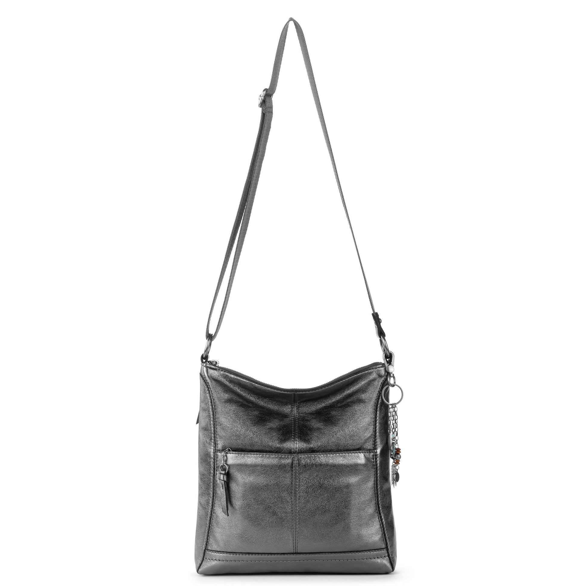 The Sak Lucia Leather Adjustable Crossbody - Leather - Gunmetal