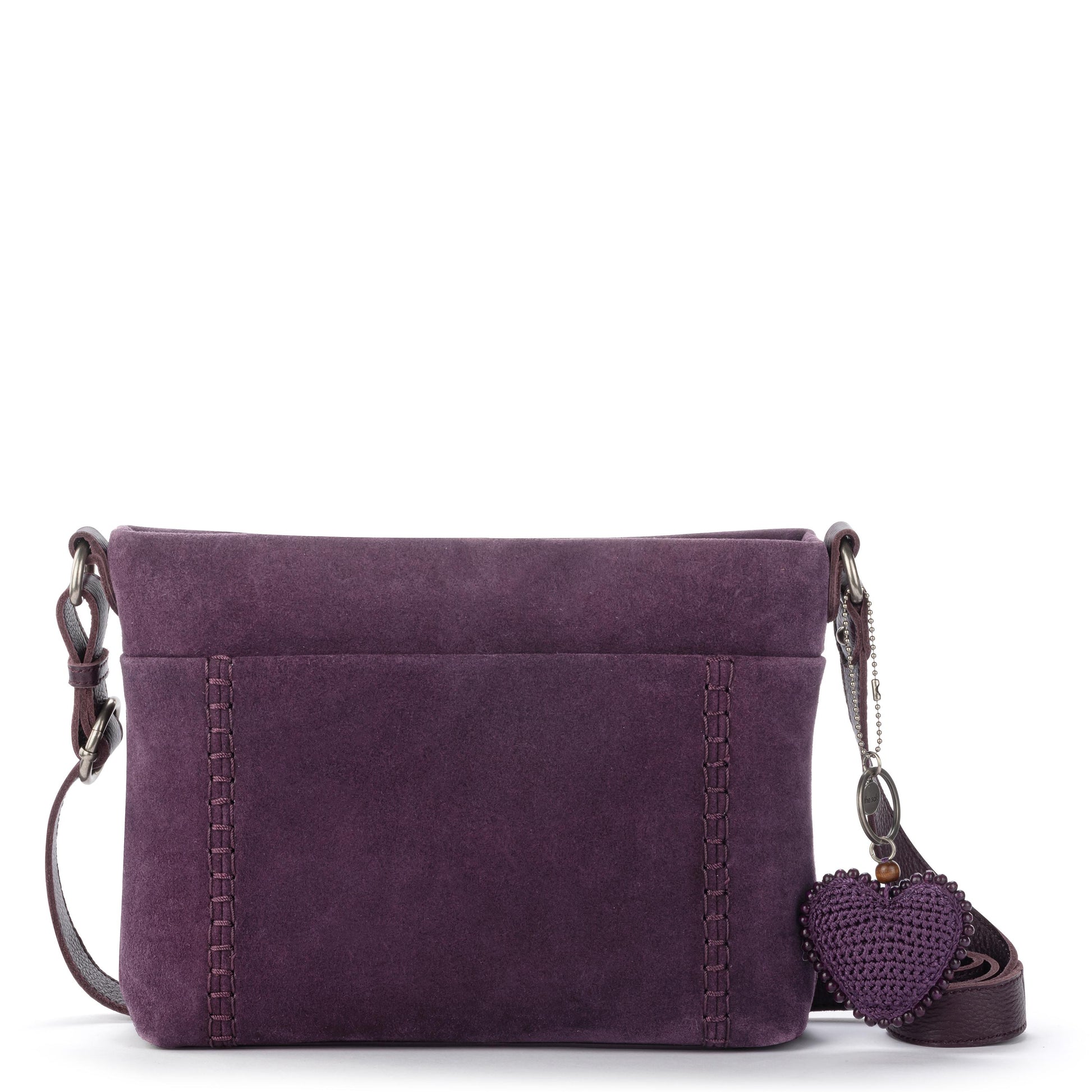 The Sak Melrose Leather Soft Crossbody - Leather - Aubergine Suede Heart