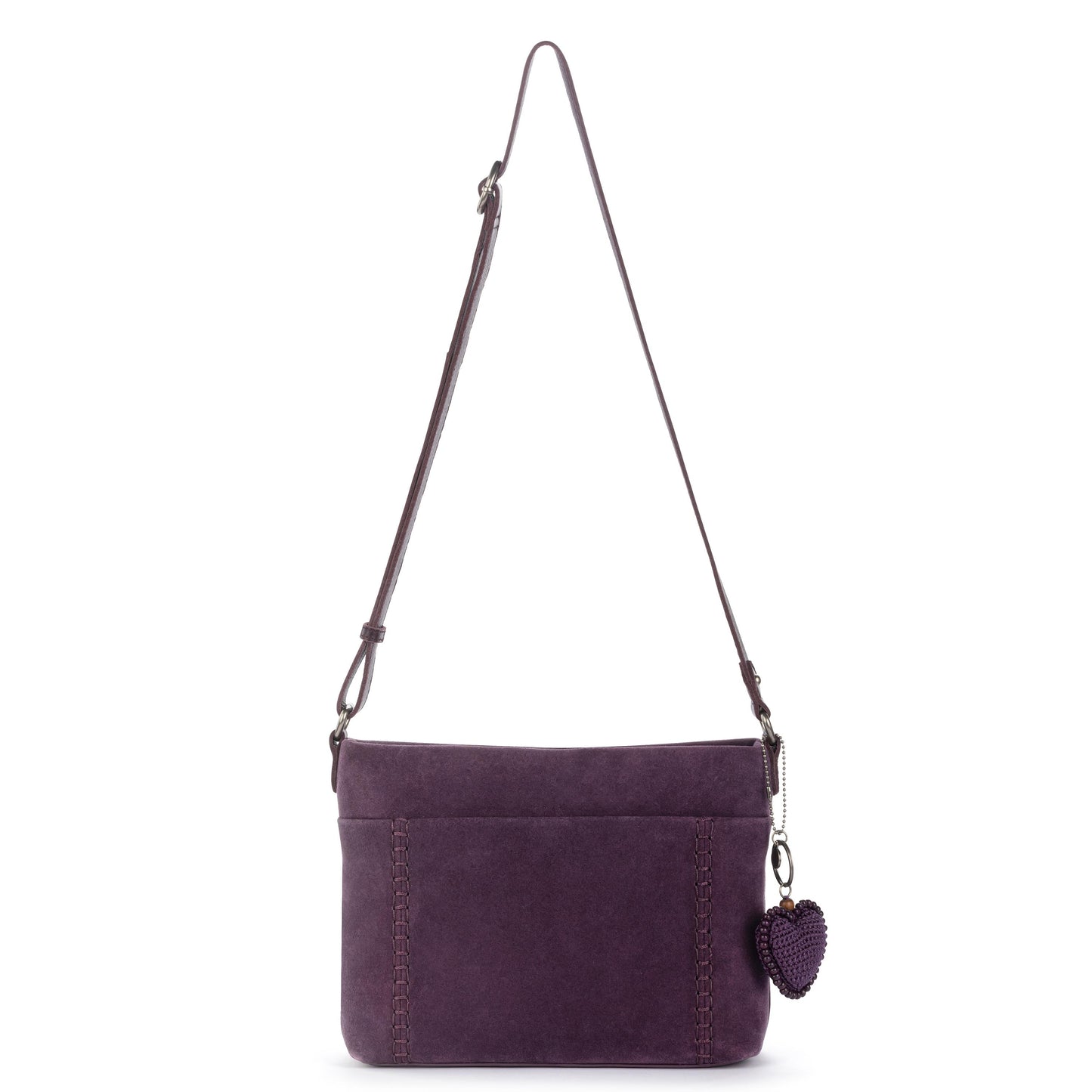 The Sak Melrose Leather Soft Crossbody - Leather - Aubergine Suede Heart