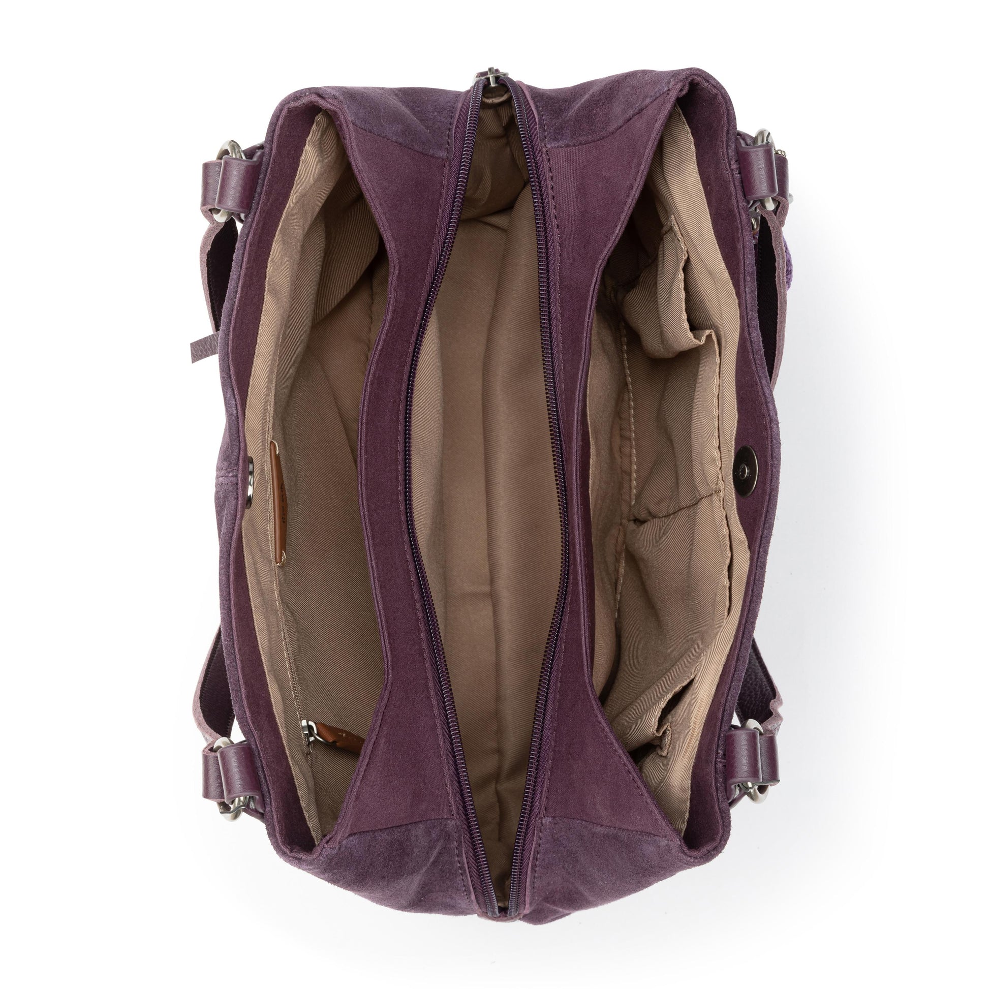 The Sak Melrose Leather Soft Satchel - Leather - Aubergine Suede Heart