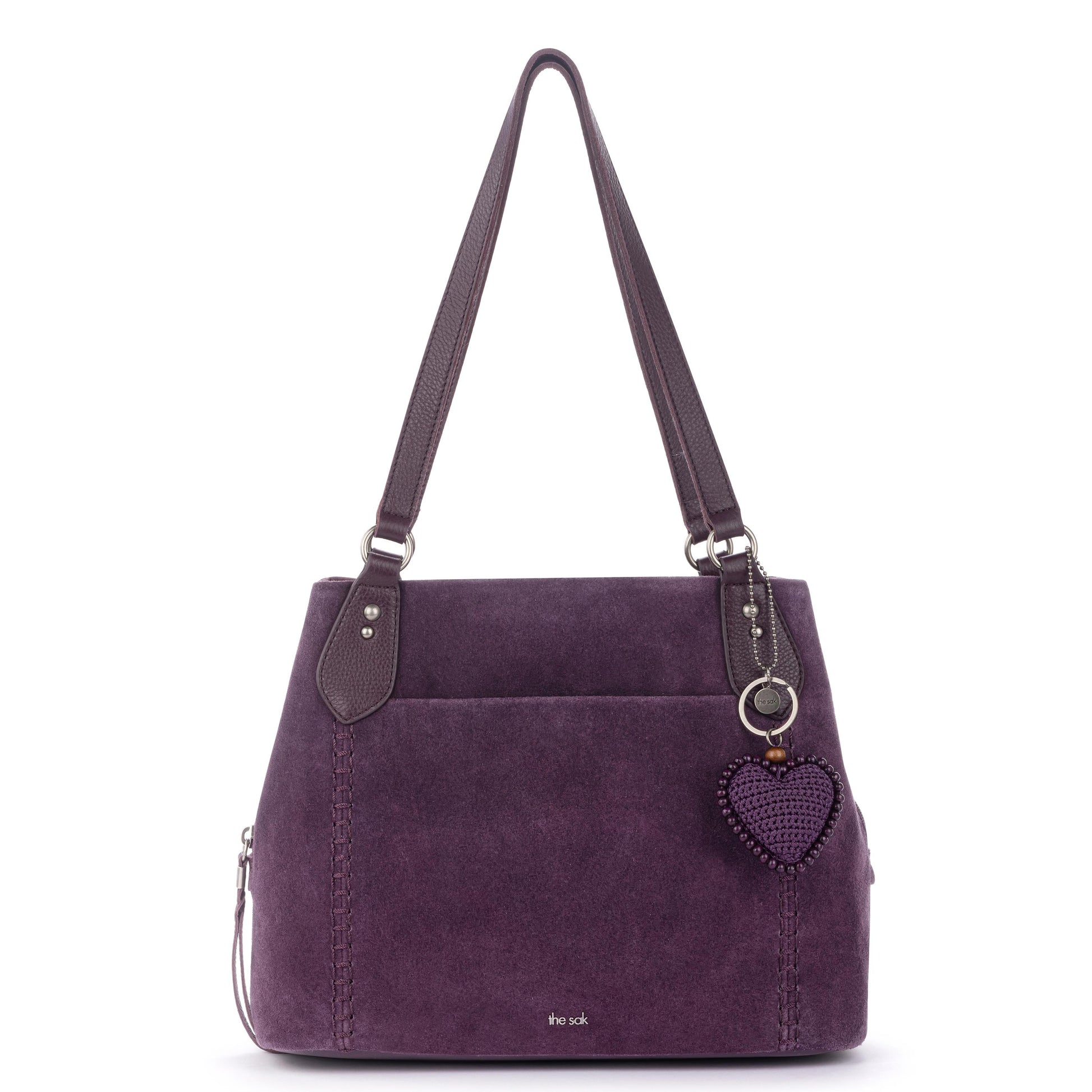 The Sak Melrose Leather Soft Satchel - Leather - Aubergine Suede Heart