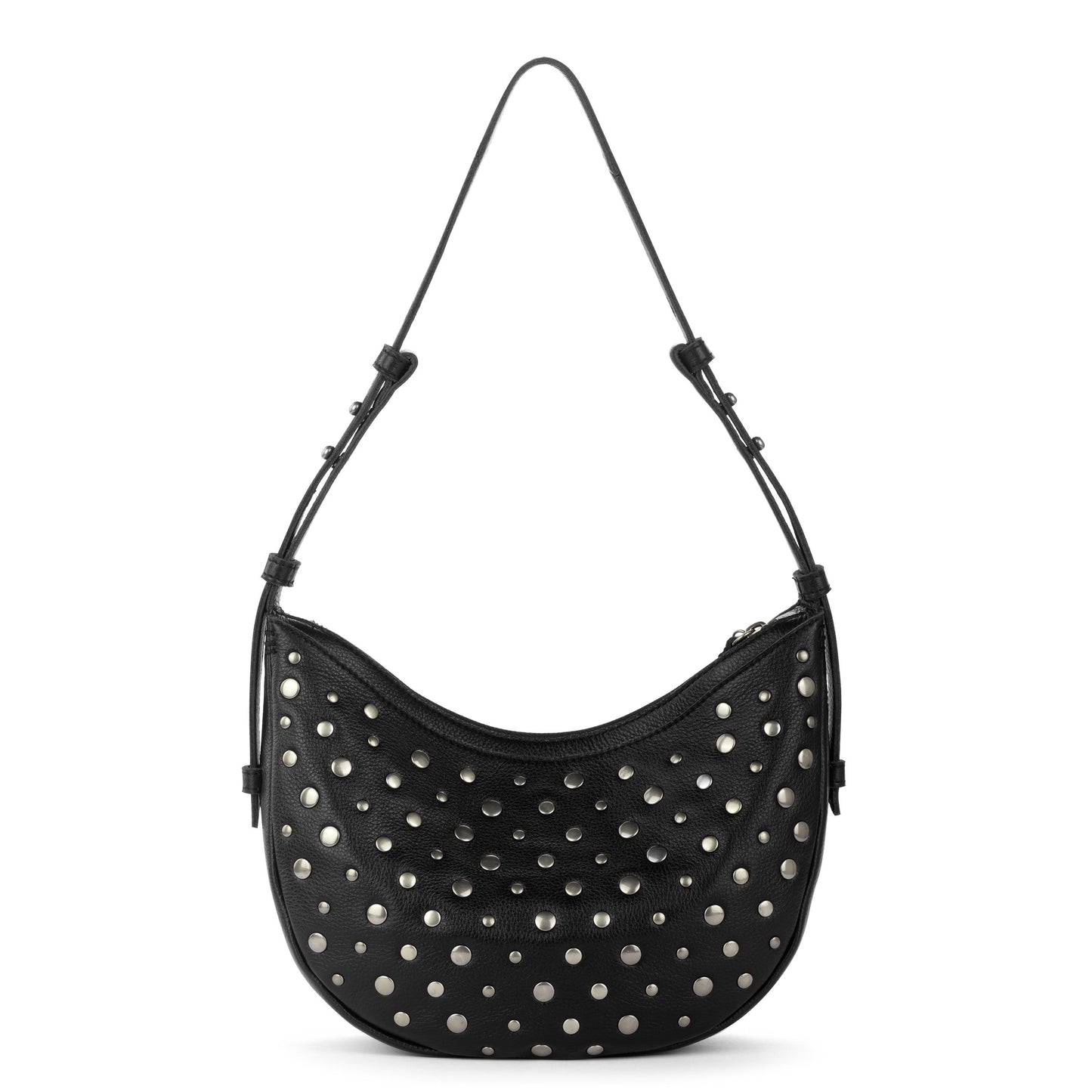 The Sak Tess Crescent Shoulder - Leather - Black Silver Stud