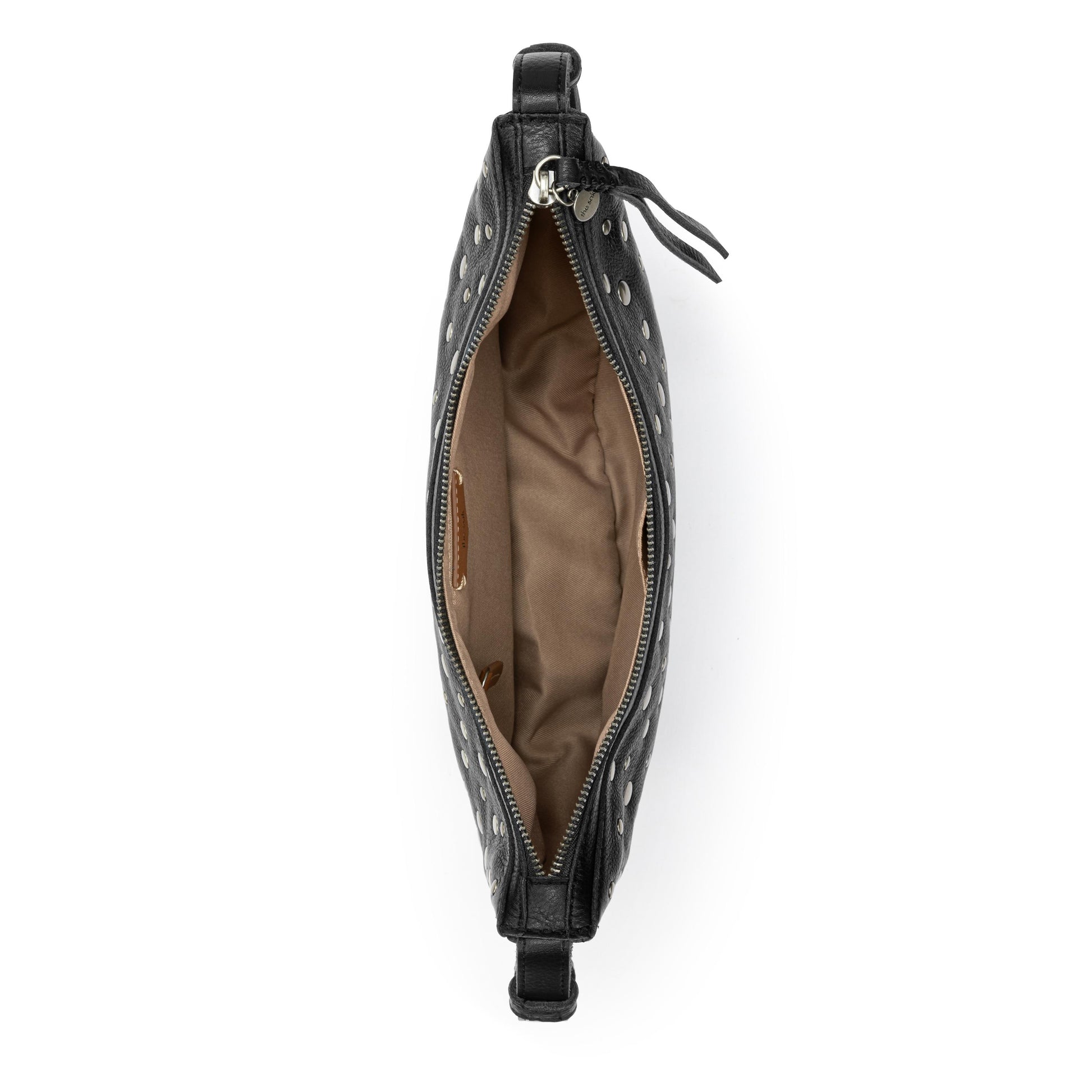 The Sak Tess Crescent Shoulder - Leather - Black Silver Stud