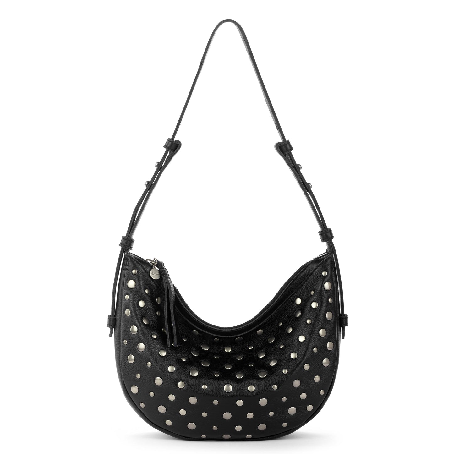 The Sak Tess Crescent Shoulder - Leather - Black Silver Stud
