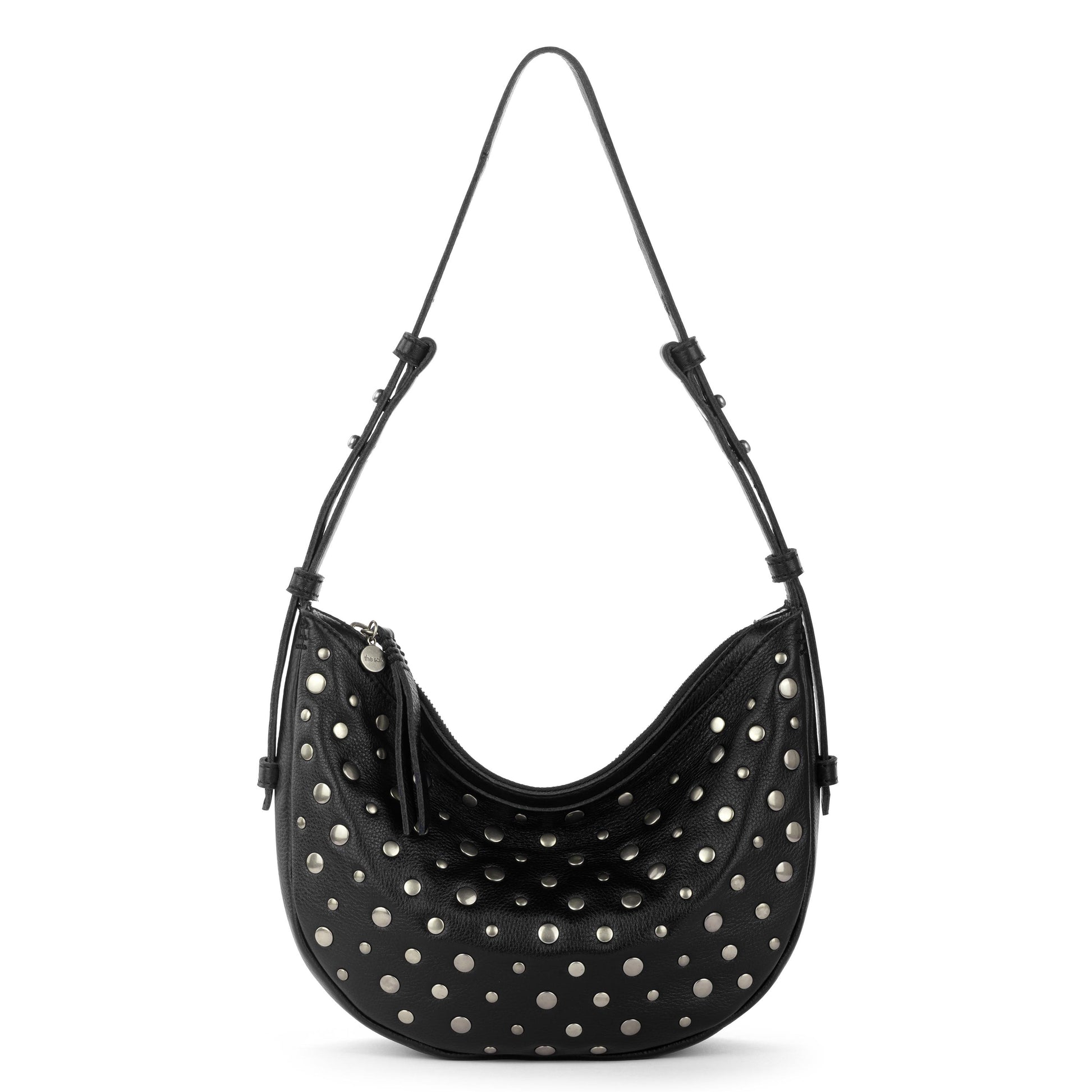 The Sak Tess Crescent Shoulder - Leather - Black Silver Stud