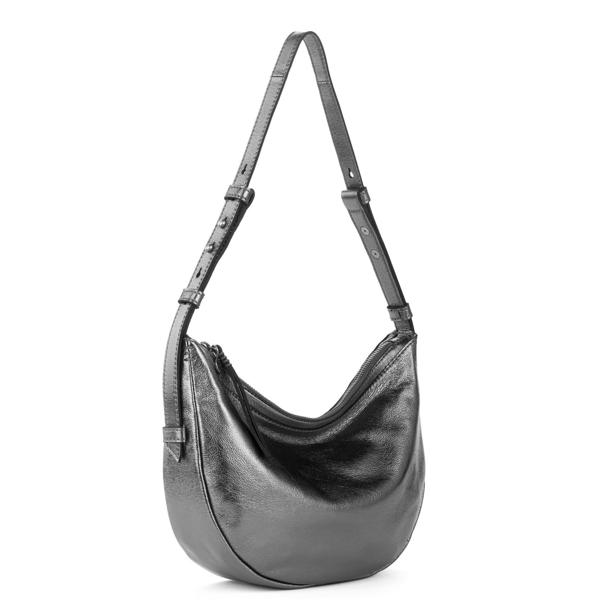 The Sak Tess Crescent Shoulder - Leather - Gunmetal