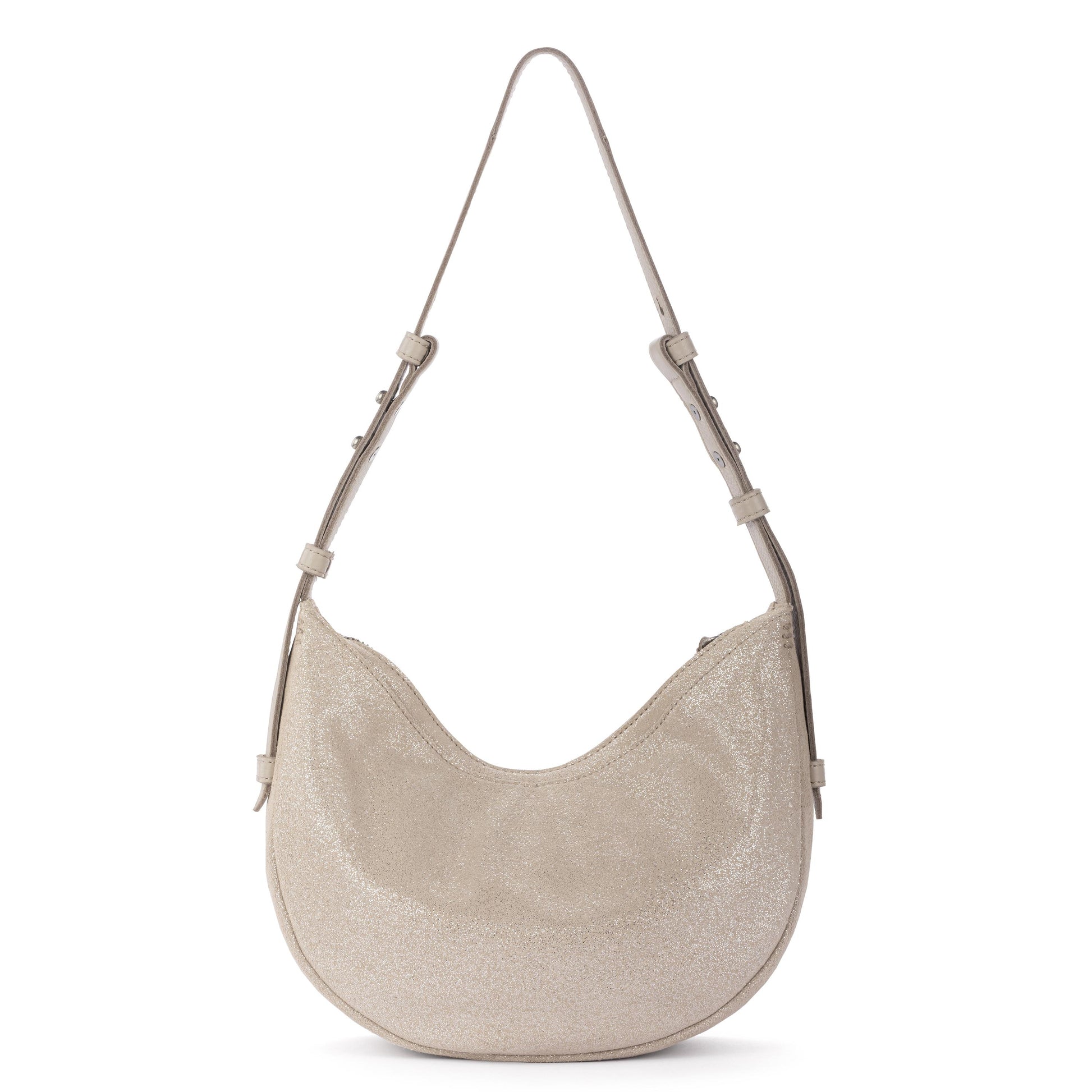 The Sak Tess Crescent Shoulder - Leather - Sand Sparkle Suede