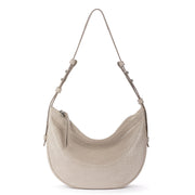 Tess Shoulder Bag - Leather - Sand Sparkle Suede