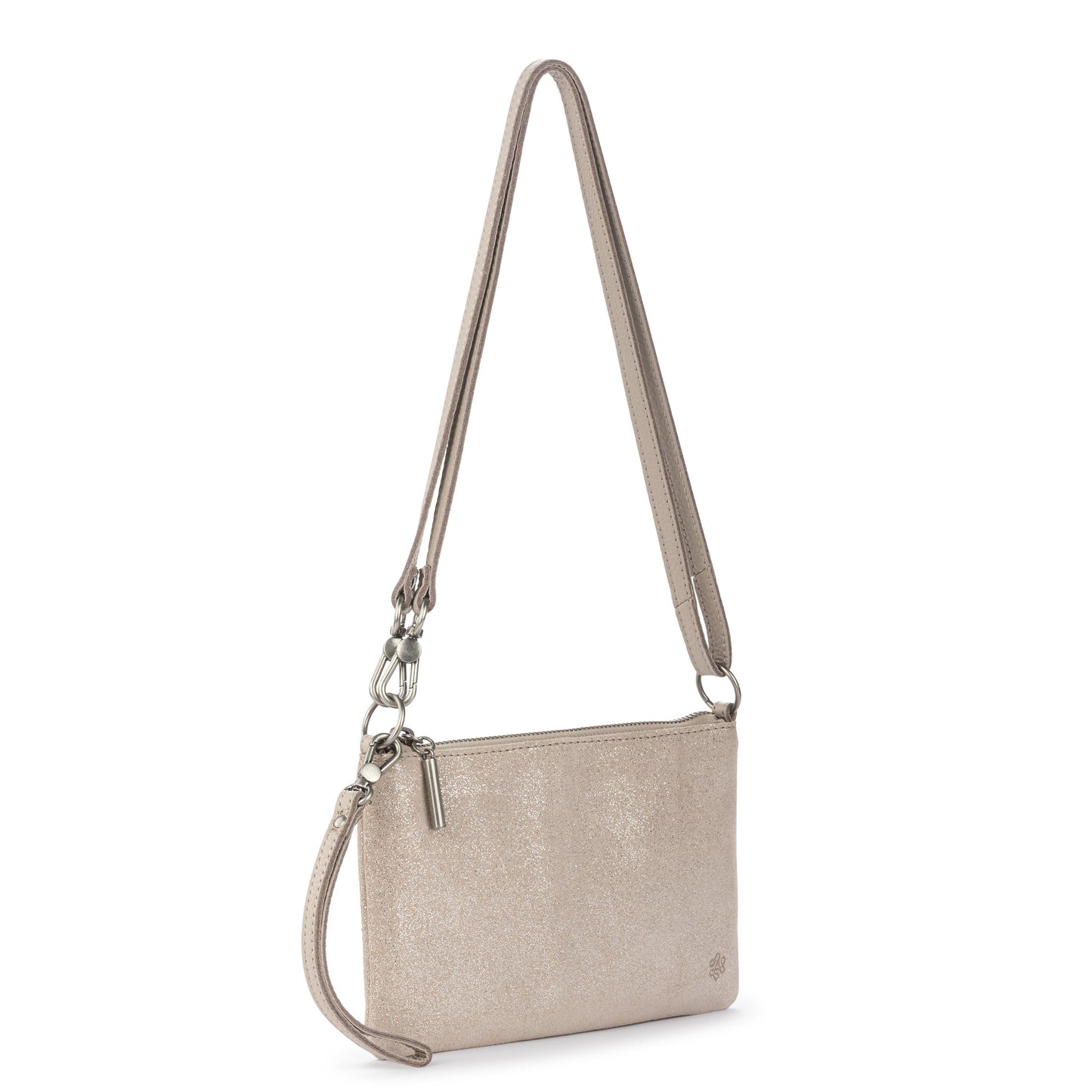 The Sak Vita Convertible Wristlet - Leather - Sand Sparkle Suede
