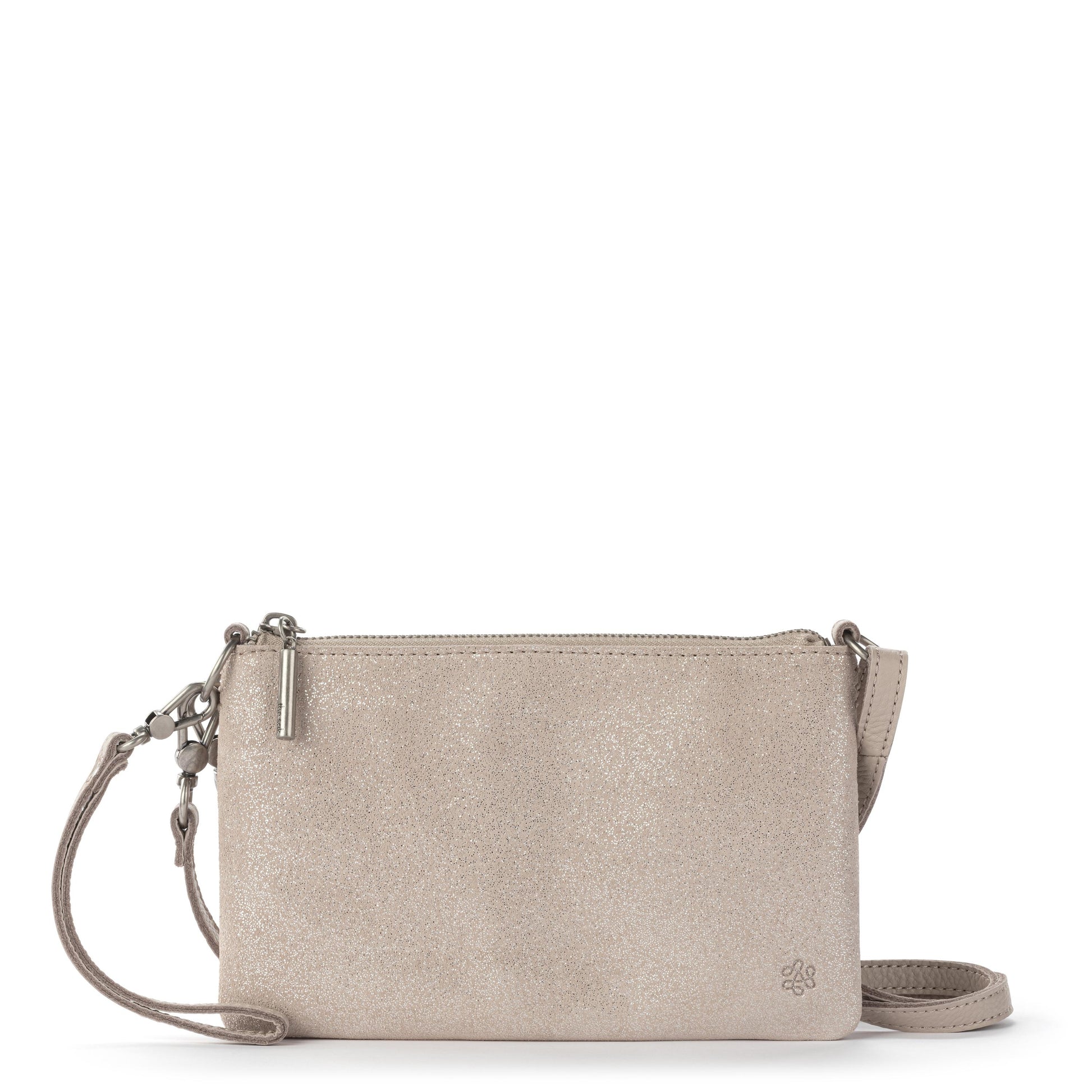 The Sak Vita Convertible Wristlet - Leather - Sand Sparkle Suede