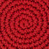 Circle Coin Pouch - Hand Crochet - Scarlet Black Cherry Heart